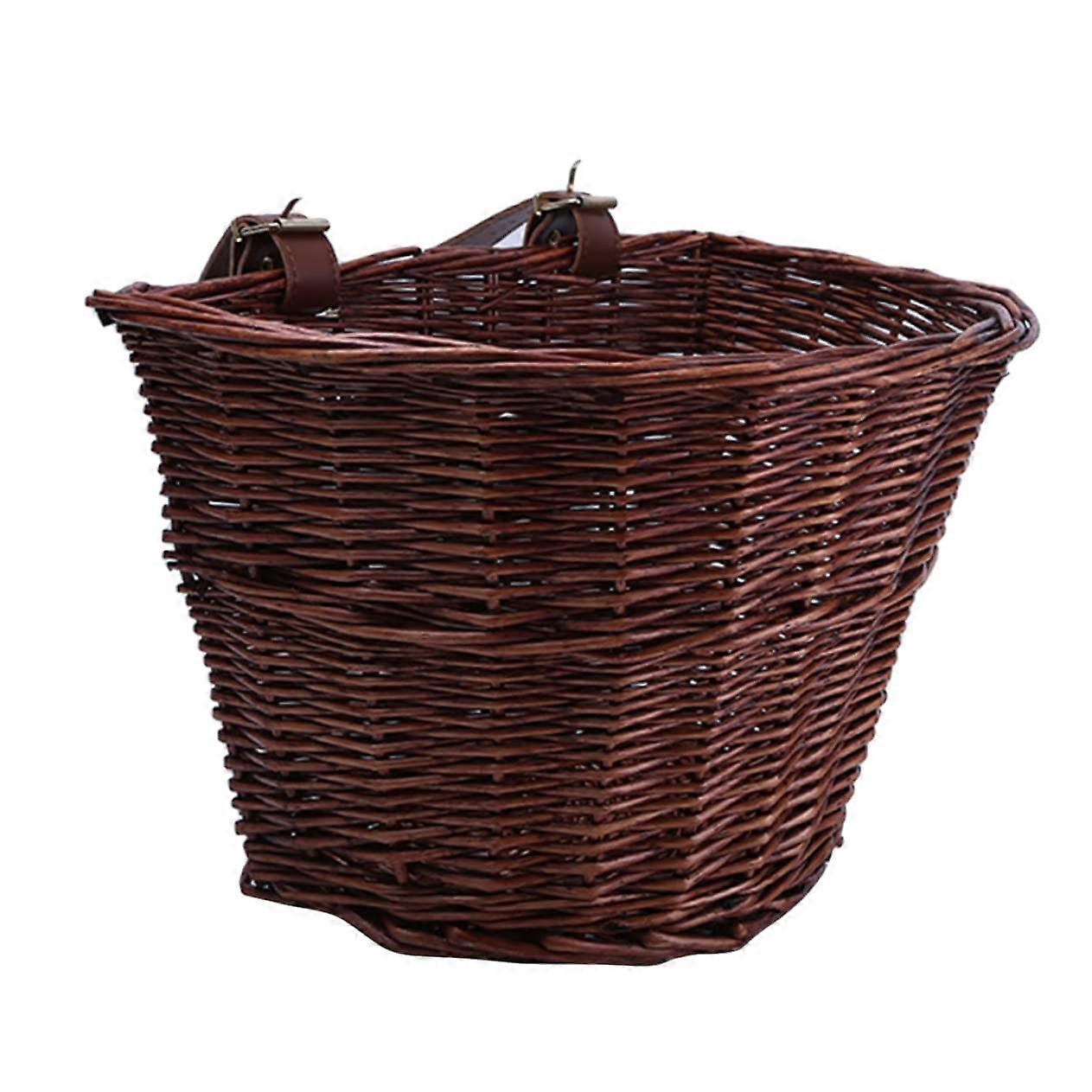 Fahrradkorb Front Handlebar Basket For Kids, Weidenkorb With Bamboo Trim, Toddler Bicycle Basket