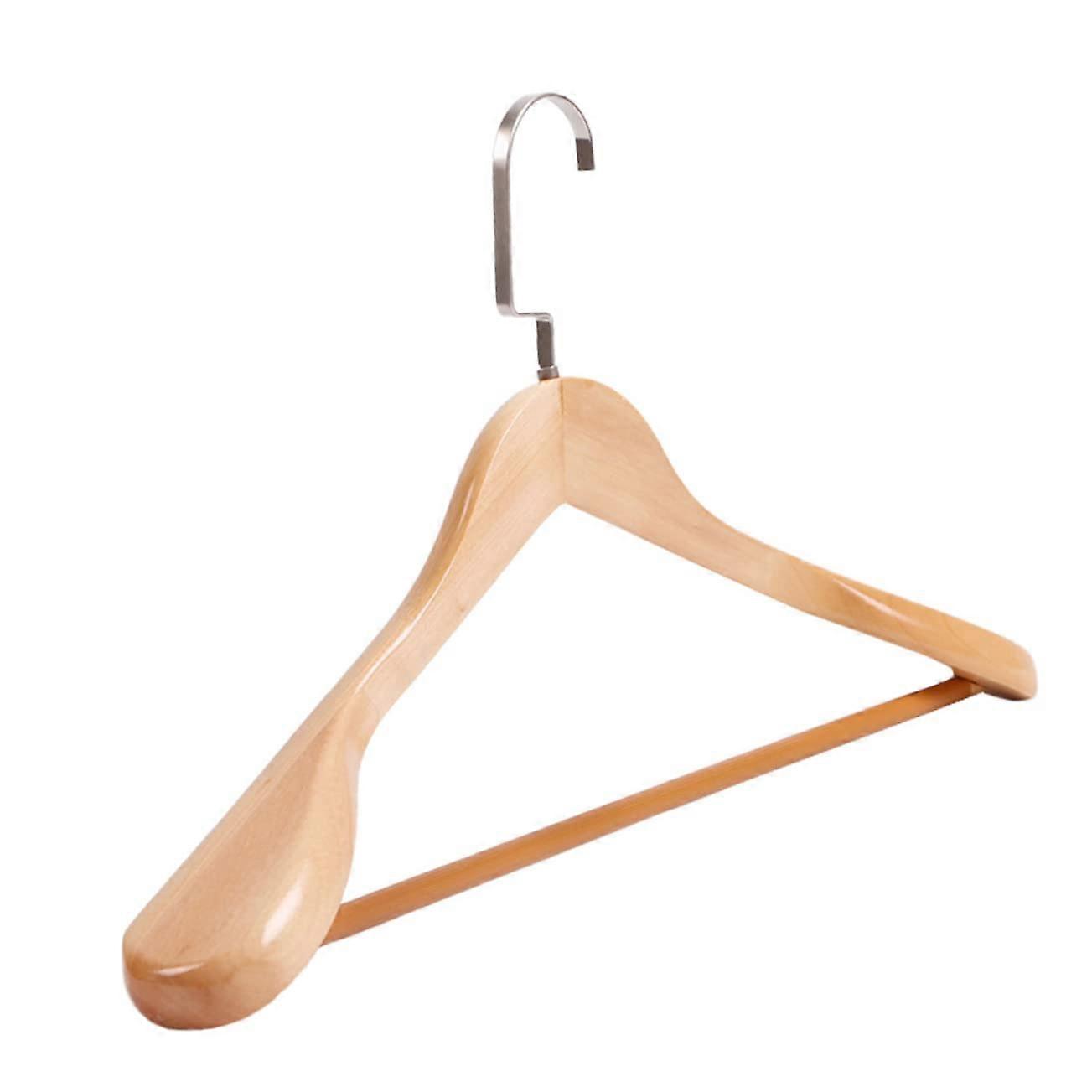 Solid Wooden Hanger with Wide Shoulder Design, Non-Slip for Suits and Jackets, Ideal for Bedrooms and Closets