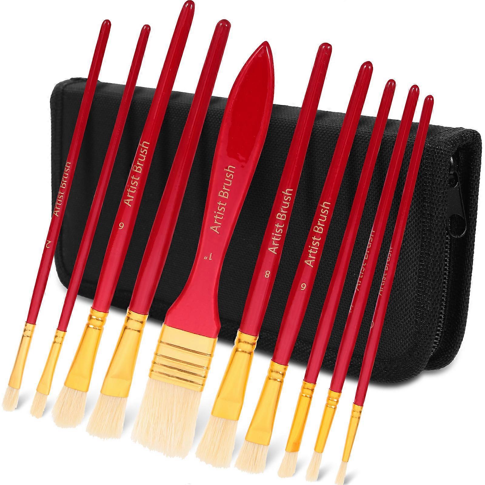 Painting Supplies Watercolor Brush Set Professional Artist Brushes For Travel Wear Resistant Simple Design Nylon Flat Tips 1 Set