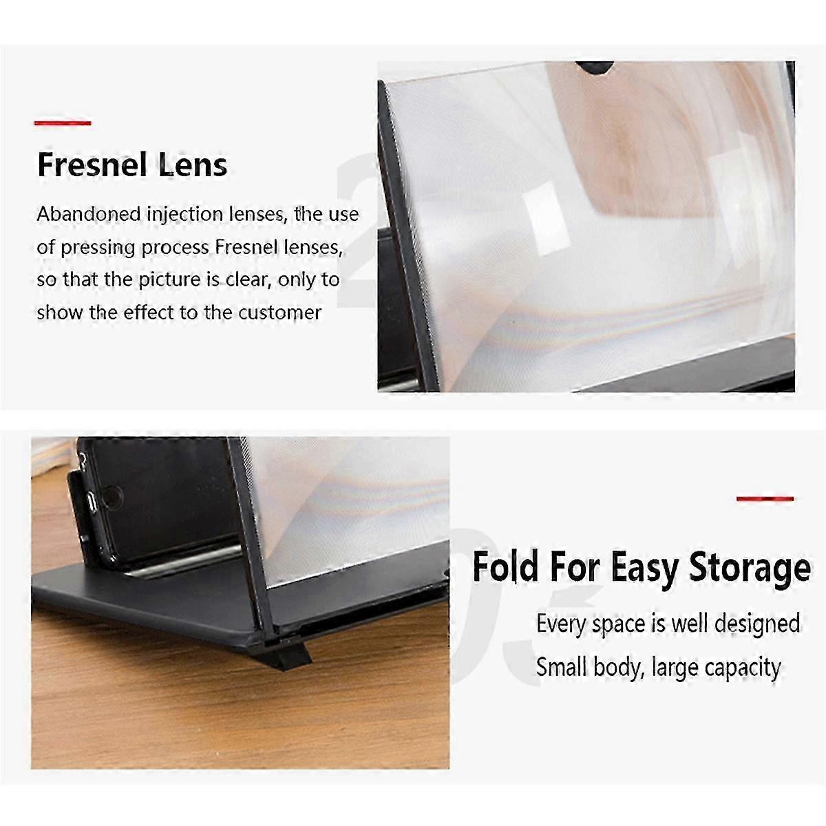 14 Inch 3D Screen Amplifier Mobile Display Enlarged Magnifier for Travel