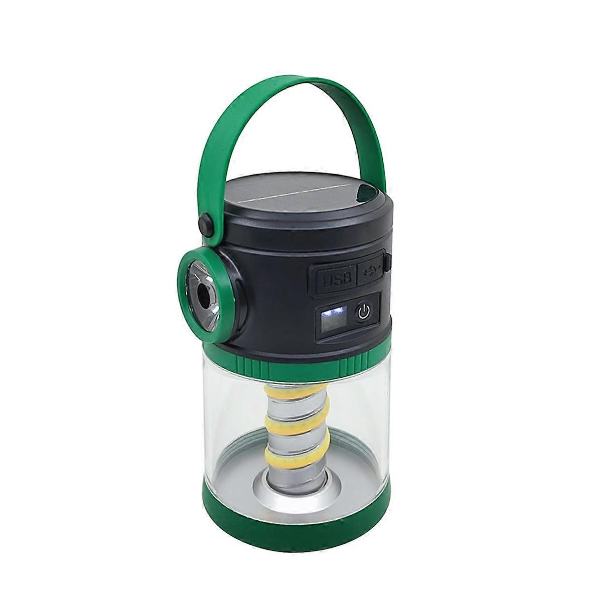 Solar Camping Light Digital Display Power Type-C Charging Mosquito Repellent Light Power Bank Emergency Light Green
