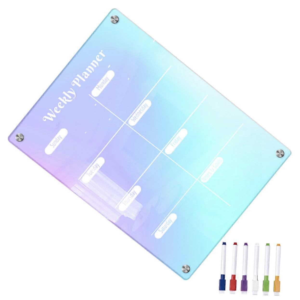 Erasable Refrigerator Calendar for Meal Planning, Portable with Magnets, 29.70X21.00X1.50CM