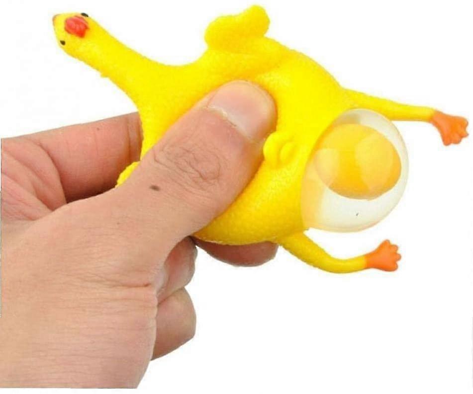 Novelty Halloween Chicken Egg Laying Stress Ball Keychain Durable Toy for Kids Funny Gadget 1 Piece