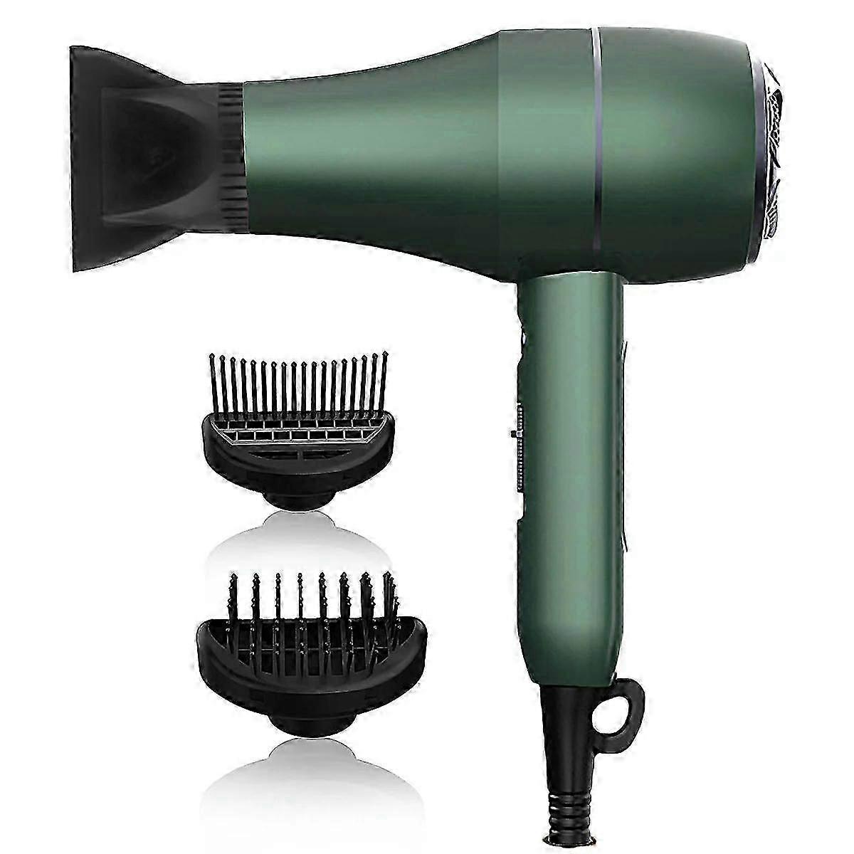 2025 Ionic Hair Dryer,Professional Blow Dryer Comb Lightweight with Diffuser, Negative Ion Technolog,3 Speed Hot/Cold Wind for Home Salon Travel,Green
