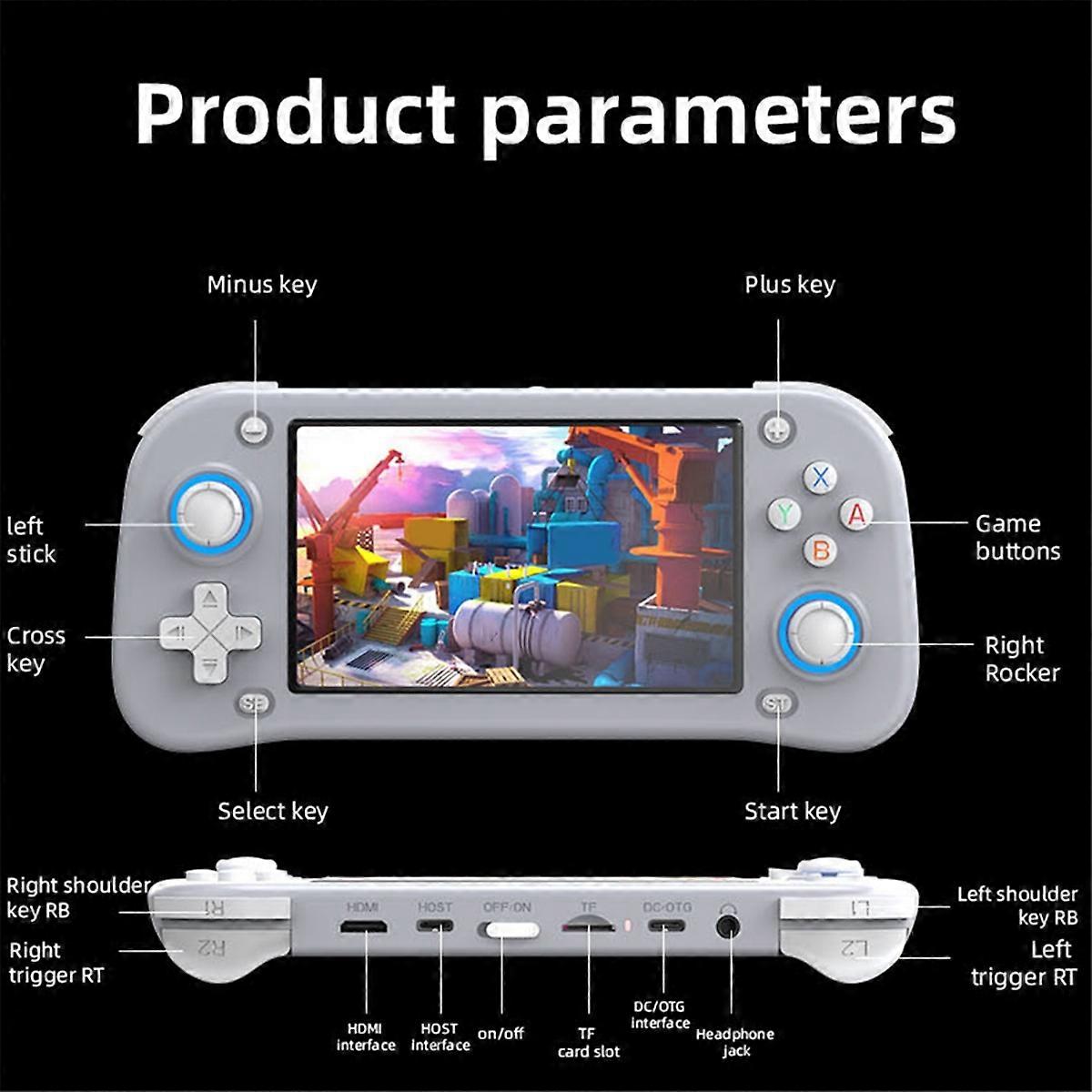 XF43 Retro Handheld Game Console 128G 4.3 Inch IPS Screen Open Source Linux Game Player RK3128 Pocke