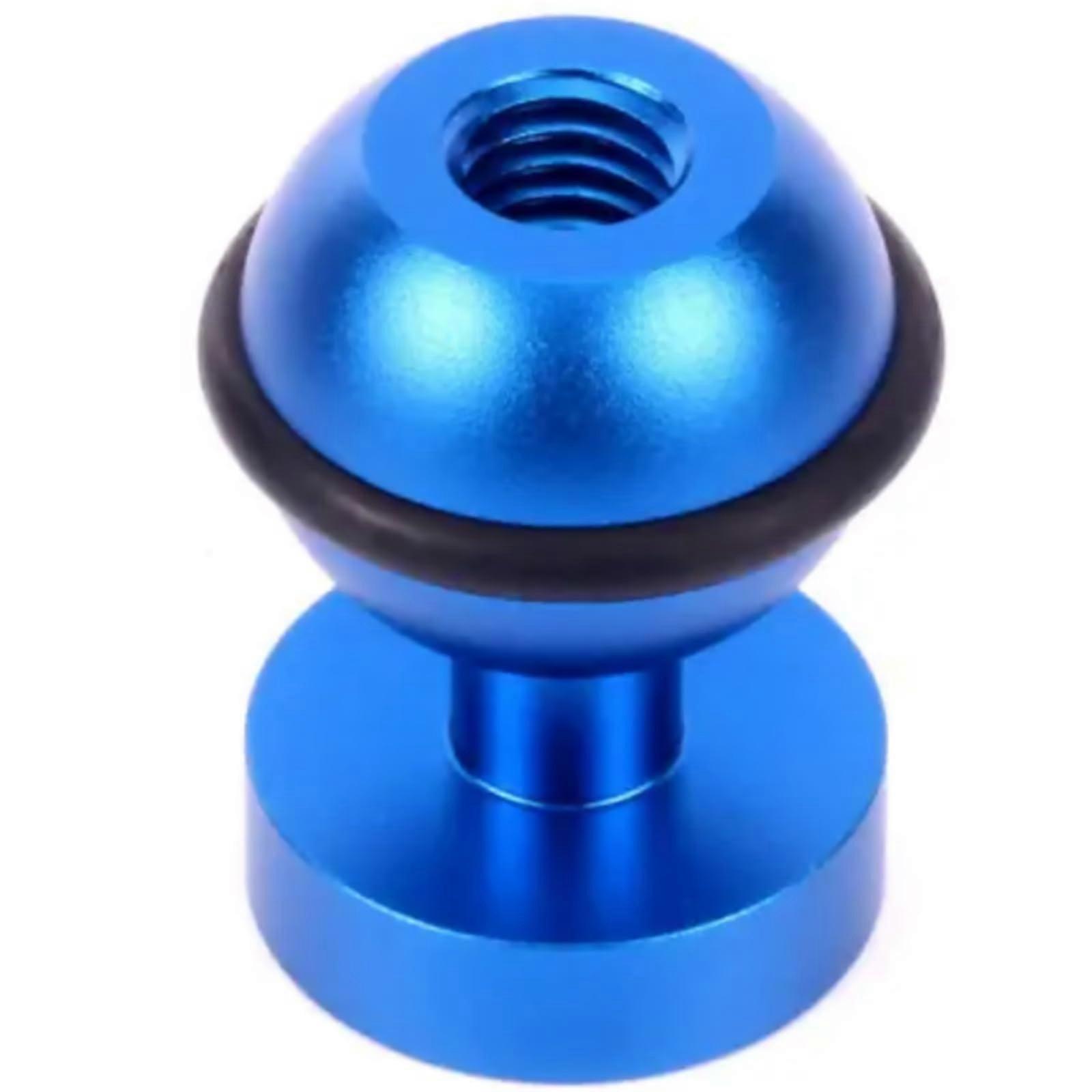 Aluminum Ball Head Mount Adapter 1Inch Ball Adapter with 1/4 3/8 Hole for Underwater Camera Photography Blue