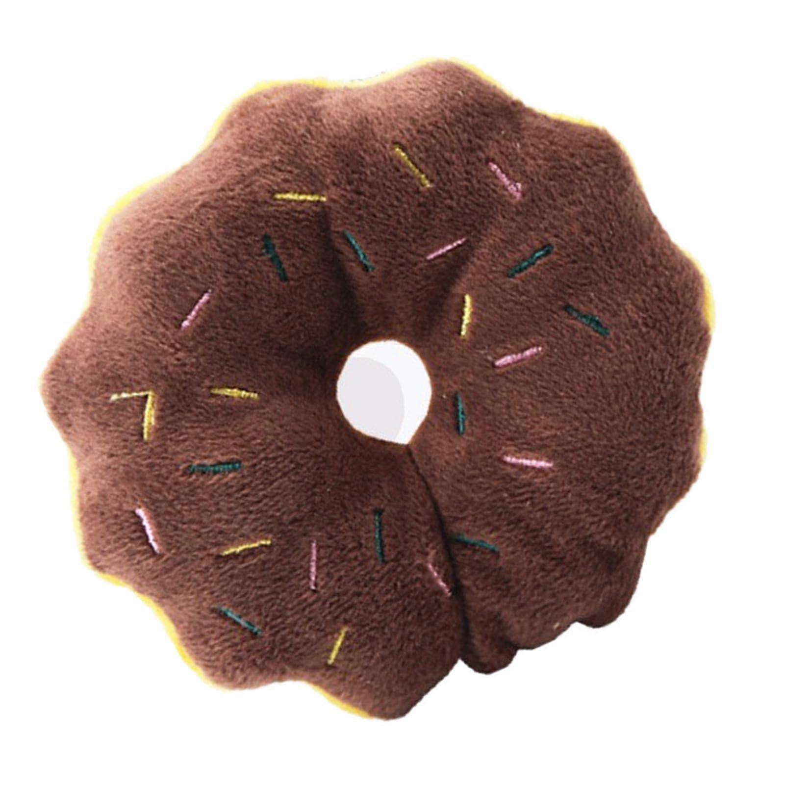 Pet Chew Toy, Donut Shape, Durable Teeth Grinding, Hygienic Pet Chew Toy, Interactive Fun for Pets (Brown)