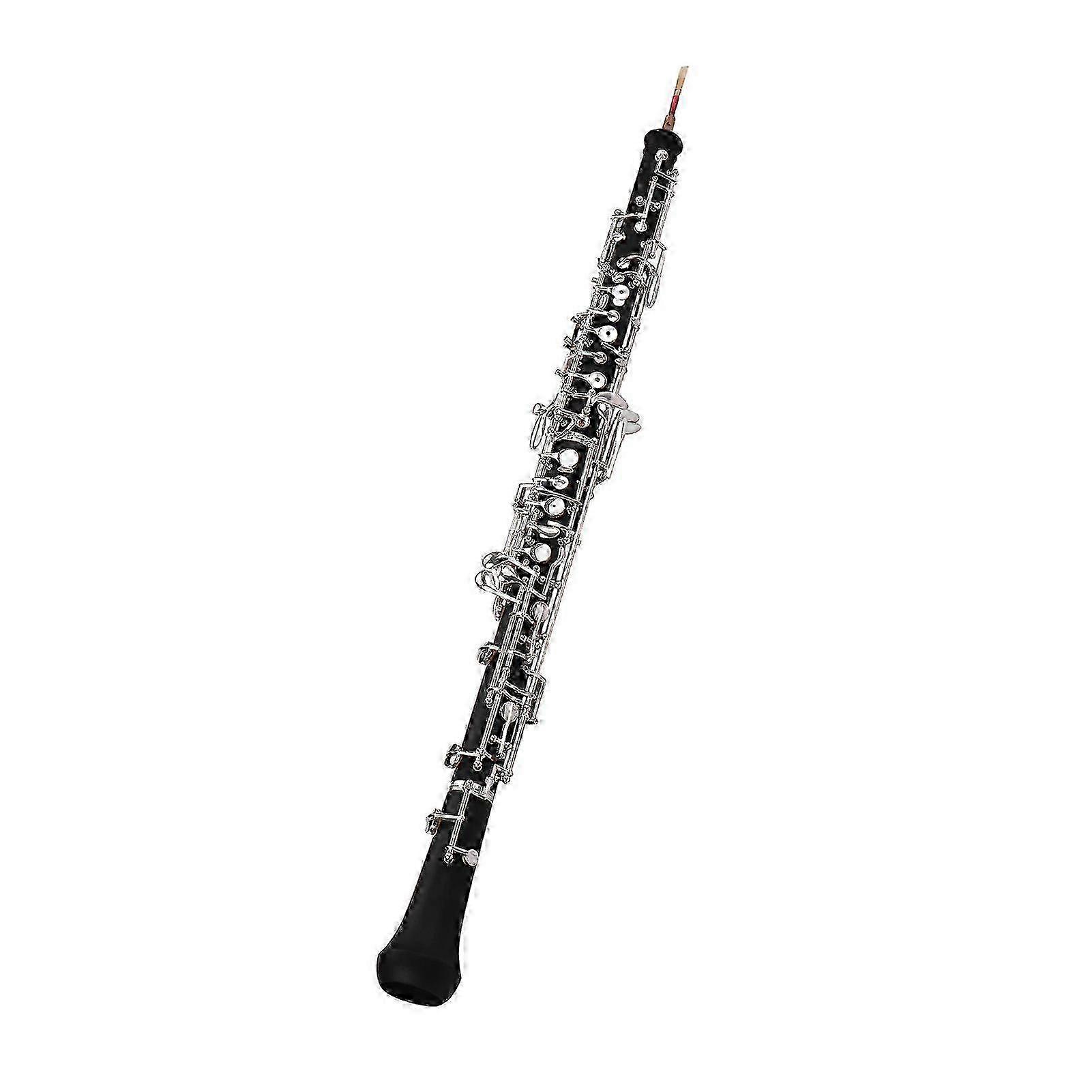 Professional C Key Oboe Semi-automatic Style Pure Gold Plated Keys Woodwind Instrument with Reed Gloves Leather Case Carry Bag Cleaning Clot