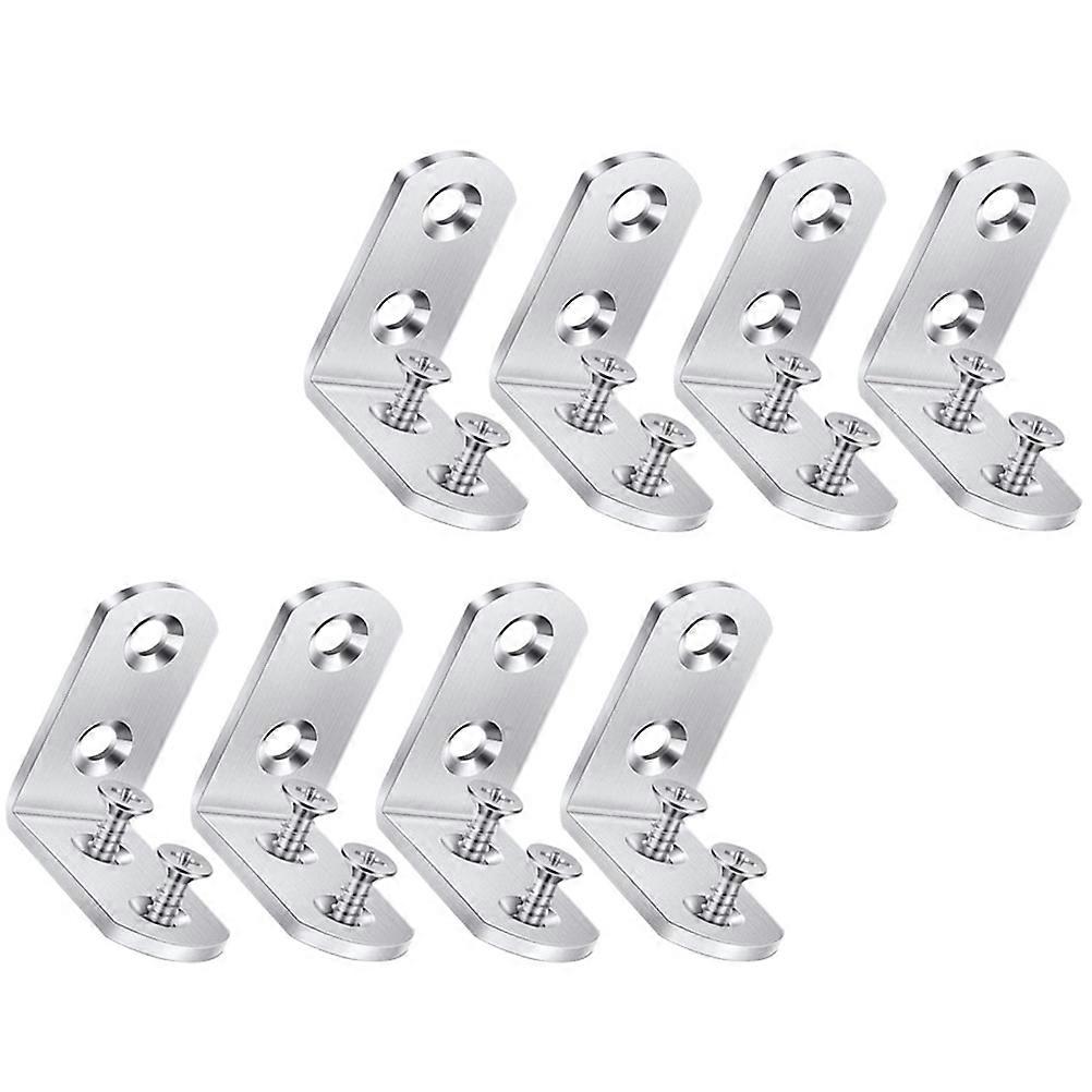 8pcs Stainless Steel Corner Brace L Brackets for Fixed Angles
