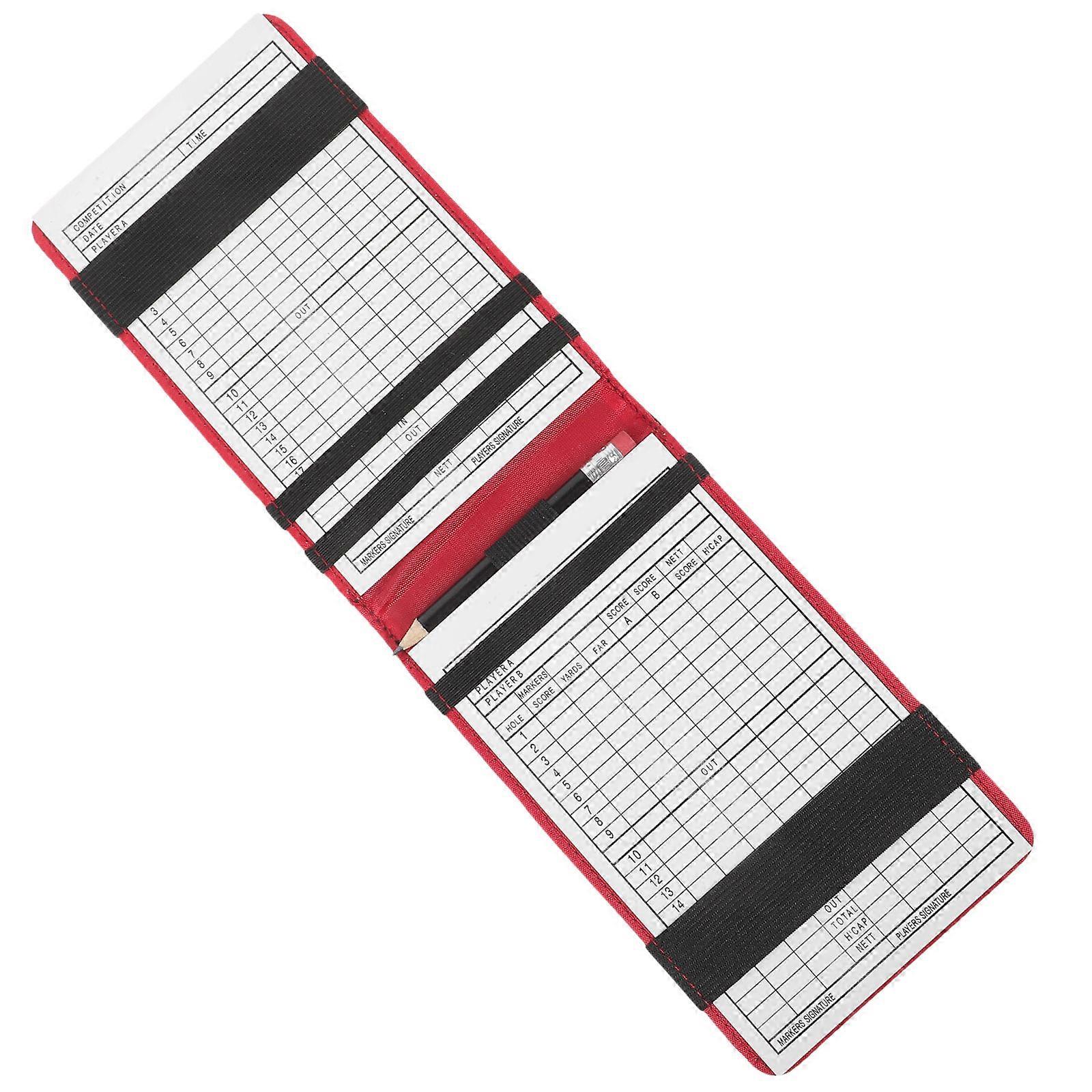 Golf Score Log Manual Scorecard Lightweight Scorebook Pu Material Professional Style 1Set