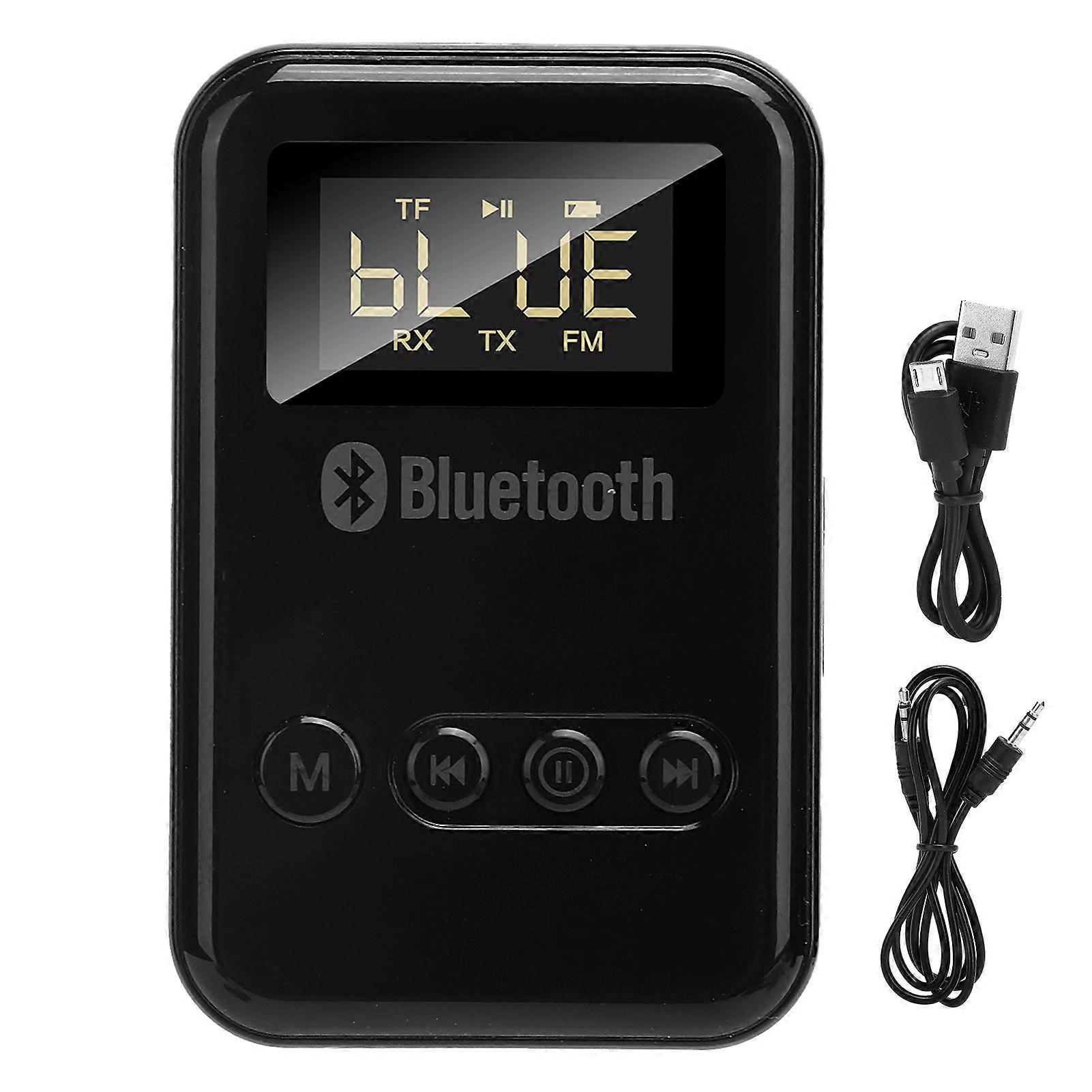 2in 1 Bluetooth 5.0 Transmitter Receiver Wireless o Adapter Car FM Digital Display