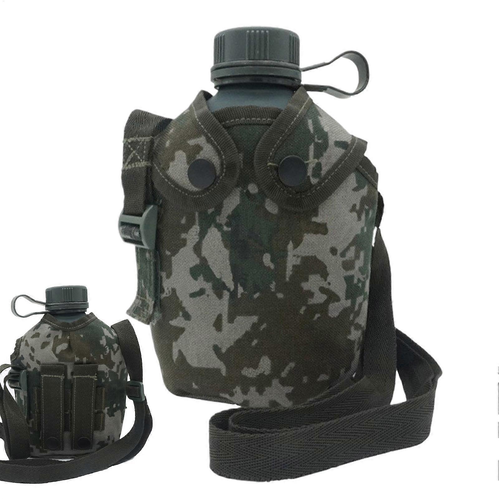 Insulated Drink Container with Camouflage Cover, 1L Hiking Bottle