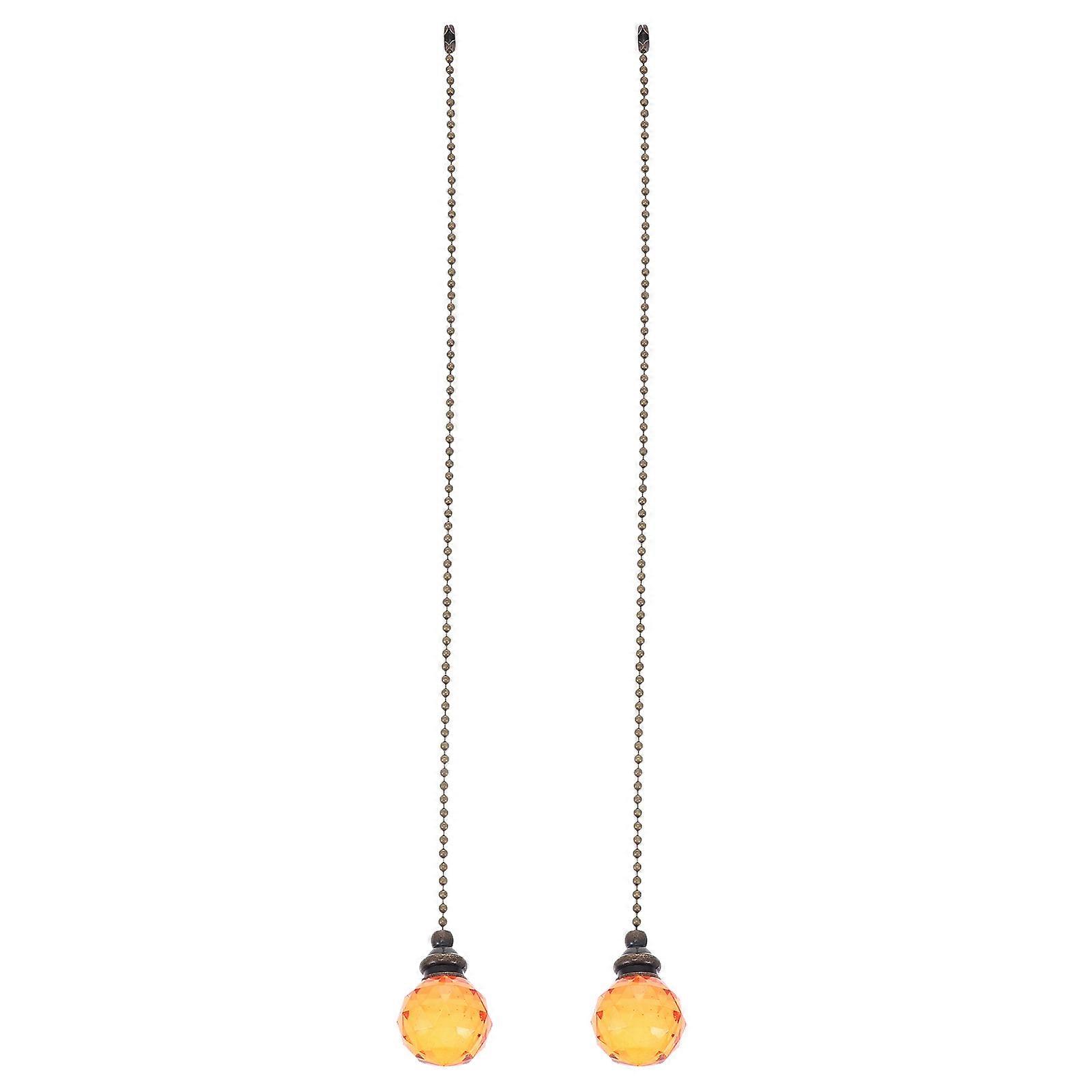 Crystal Pull Chain for Home Decor with Dazzling Acrylic and Metal Orange Design Fits Most Themes