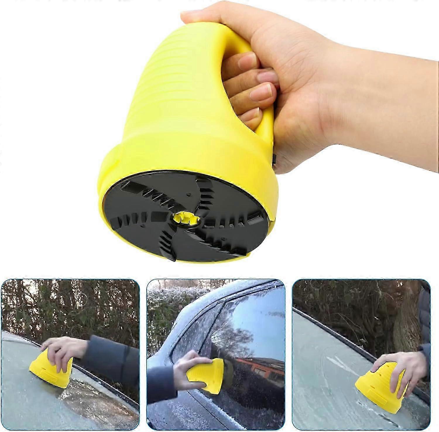 Cordless Electric Ice Scraper & Defroster with 3000mAh Battery - Snow & Frost Remover for Car Windows & Windshields in Yellow