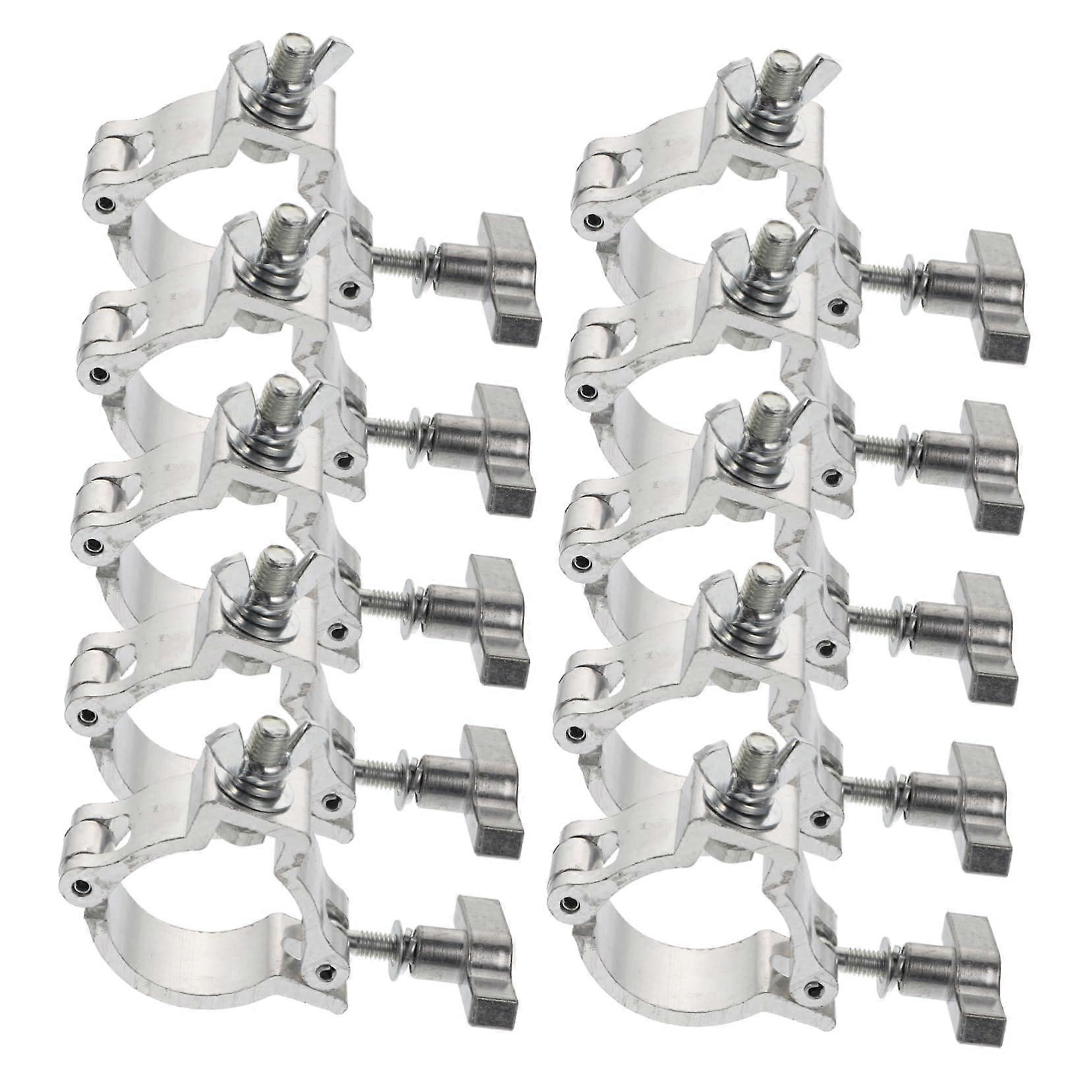 10Pack Stage Light Hooks, Simple Performance Clothes Hangers, Silver Aluminum Alloy