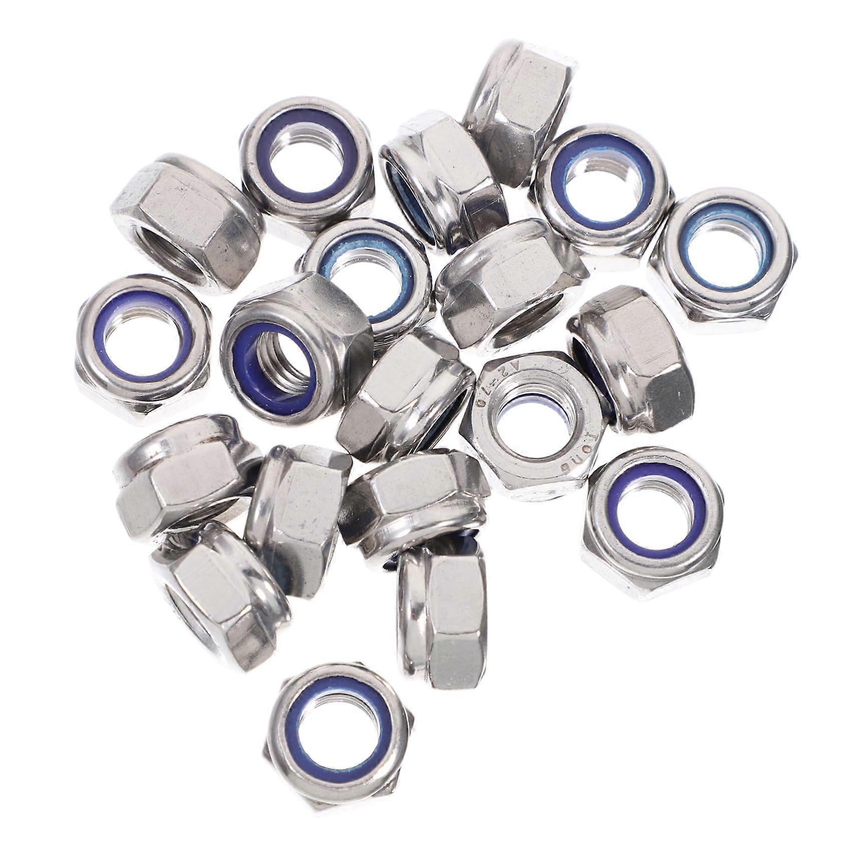 20 pieces hex nut with insert metric lock nut for secure use in machinery and automotive applications