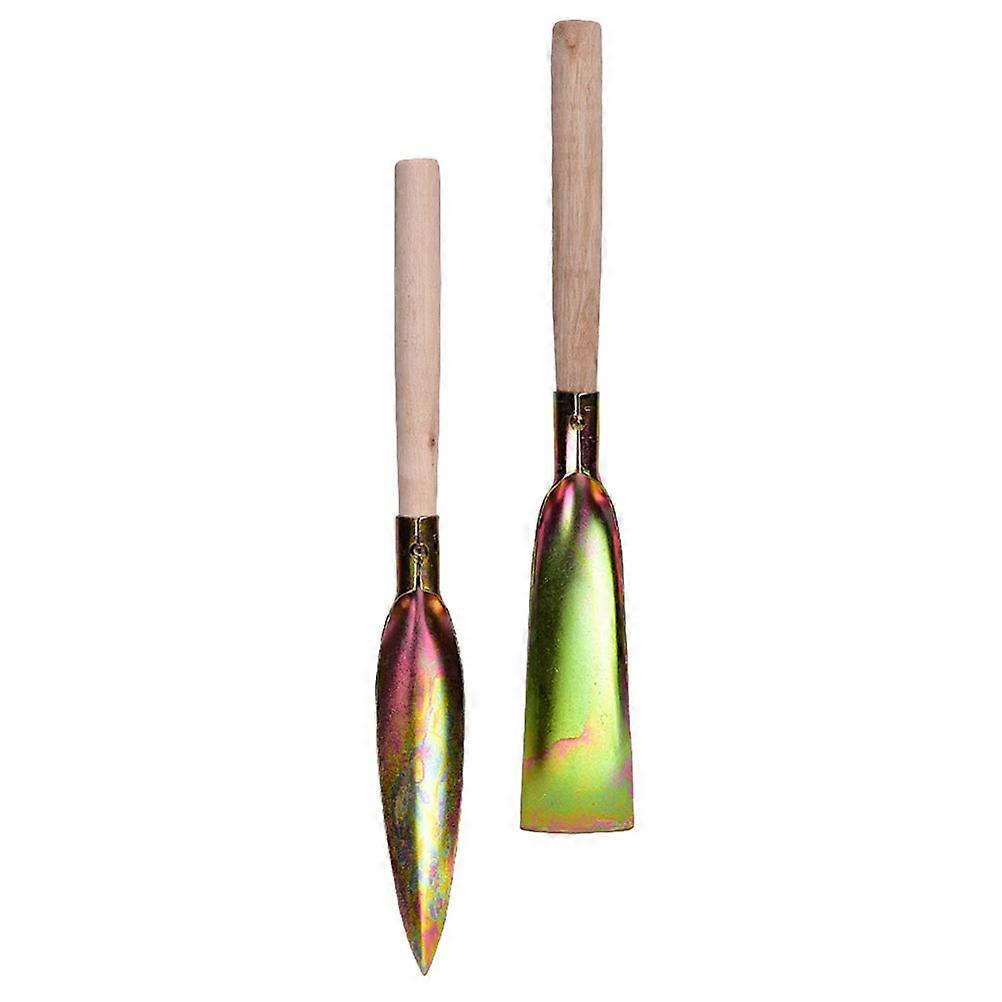Garden Tool Set with Durable Manganese Steel for Planting and Digging Assorted Color Wooden Handle Gardening 2pcs