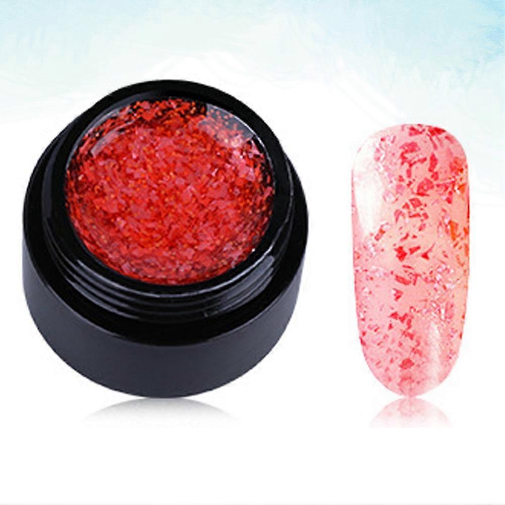 8ML Snowflake Shine Nail Art Polish UV Gel Nail Glue Varnish Manicure Tool Red