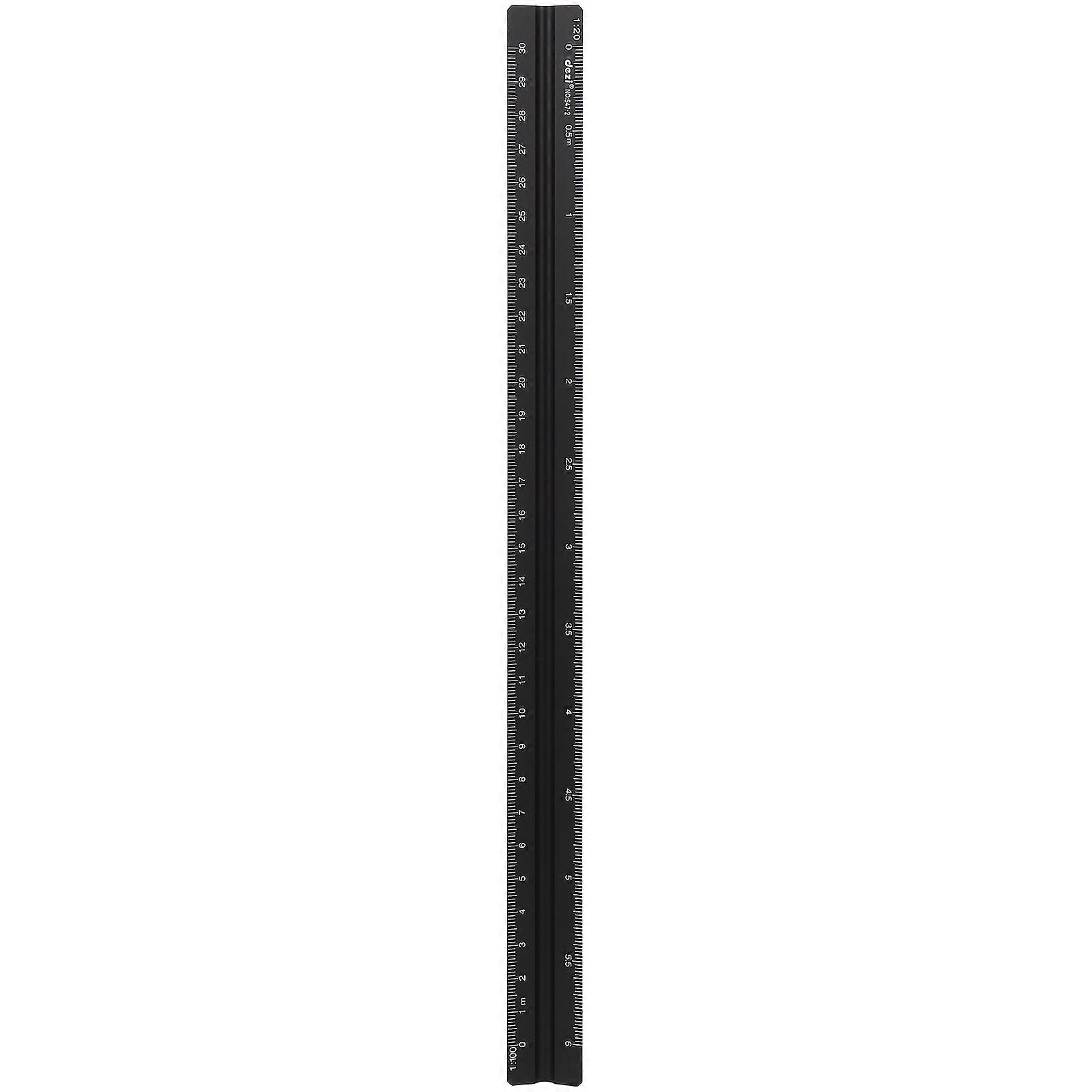 Engineering Ruler Aluminium Alloy Students School Use Straight Multifunction 1Pcs