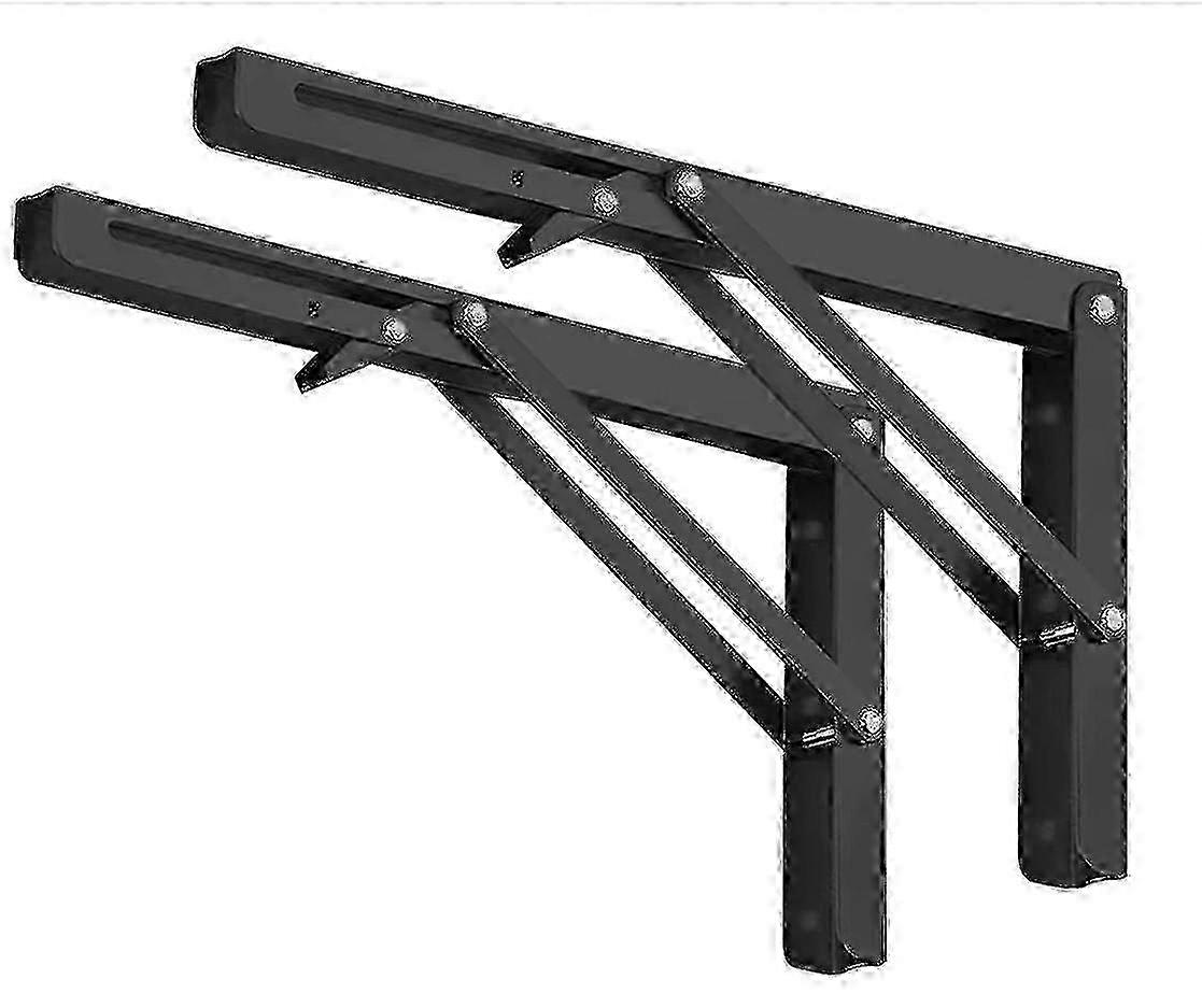 Stainless Steel Folding Shelf Brackets (Set of 2) - 250mm Space-Saving Support for Shelves & Home Organization