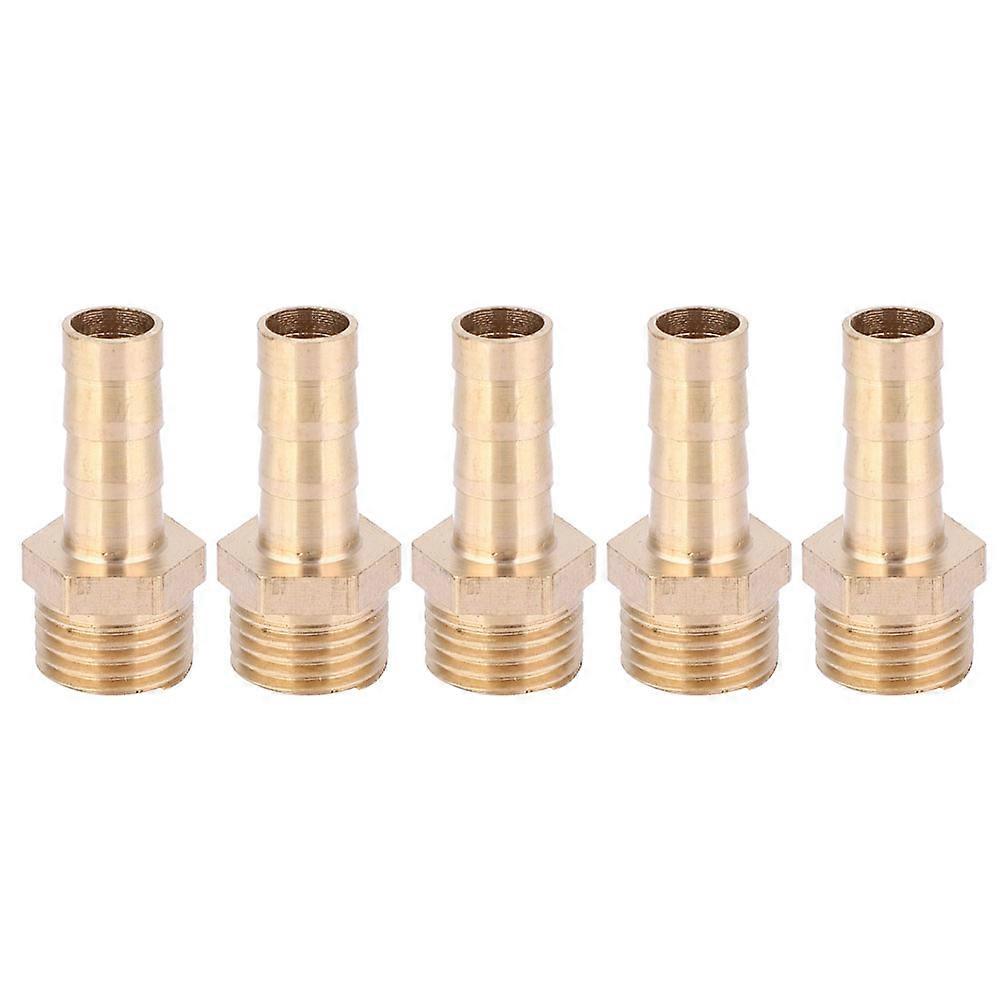 5pcs G1/4 Male Thread Barb Connector Brass Pipe Fitting Connector Joint for Gas Liquid8mm