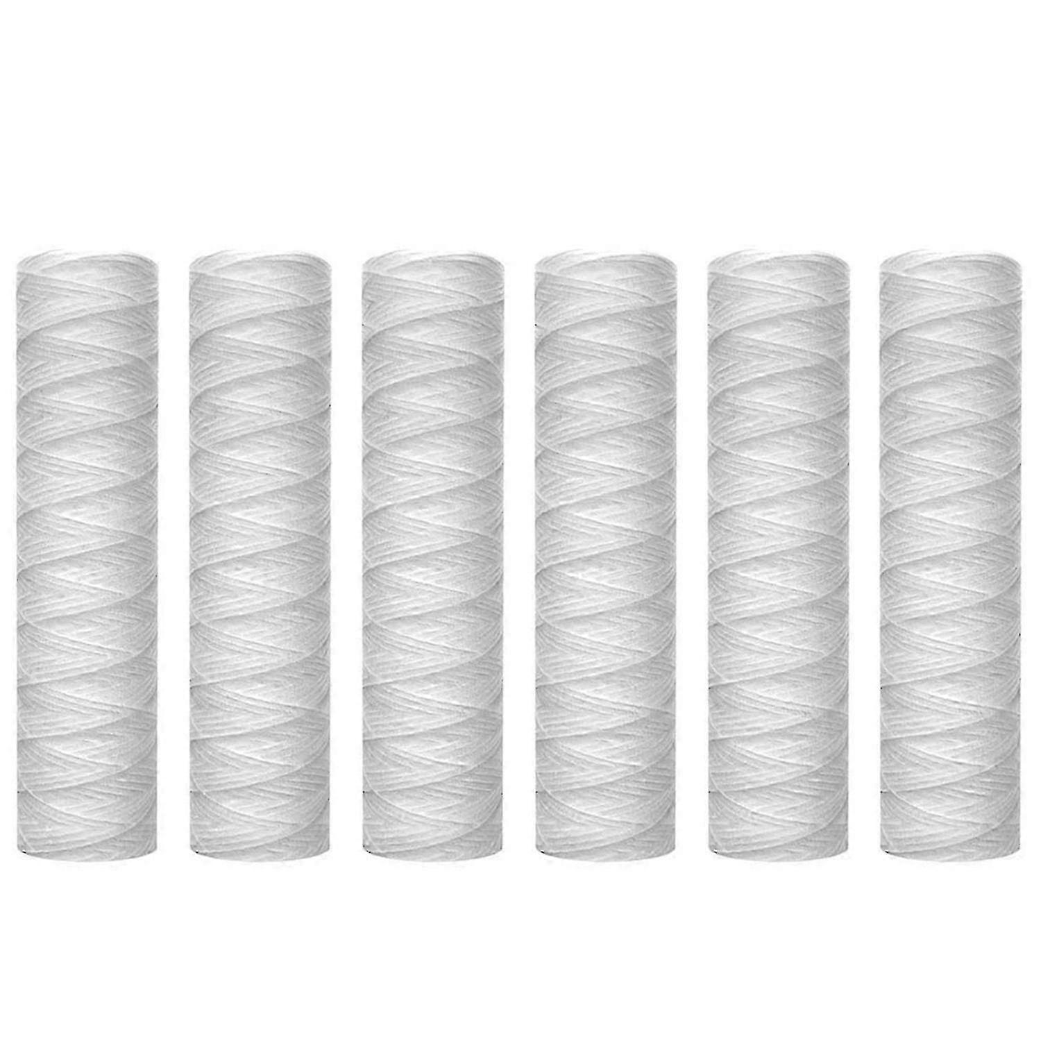 6 Pack Universal Sediment Filter Cartridges with 10 Micrometer String Wound Water Filtration