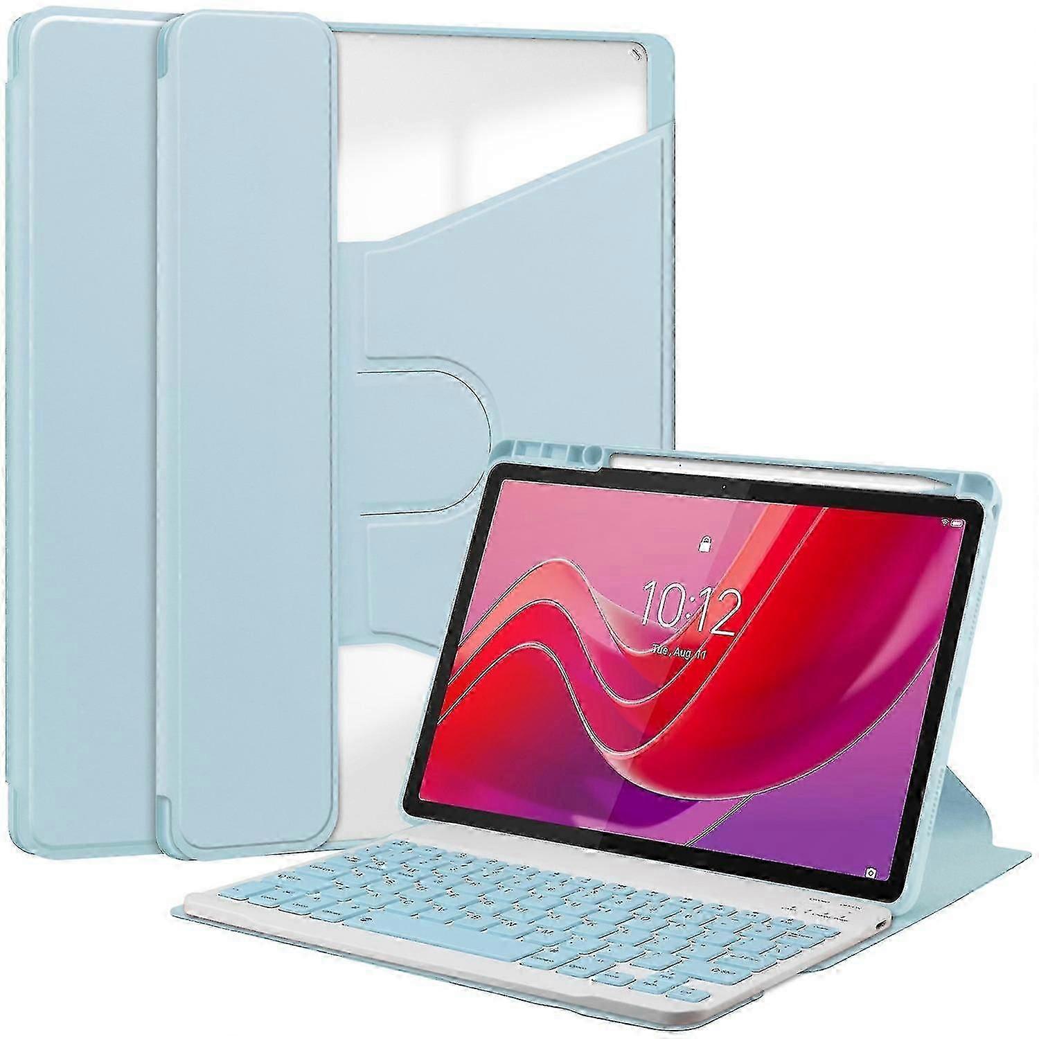 For Lenovo Tab M11 (Xiaoxin Pad 11 2024) Case PU+Acrylic Tablet Stand Cover with Bluetooth Keyboard