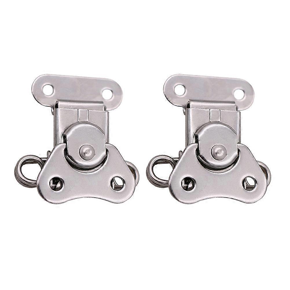 Spring Loaded Toggle Lock Closure Lock Butterfly Shape Securing Tool Box Silver 2Pcs