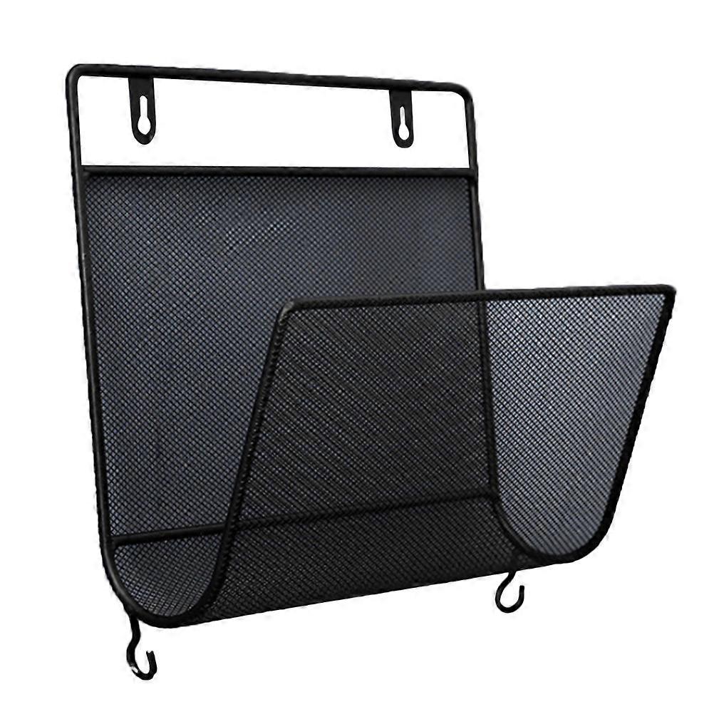 Black Iron Wall Storage Holder with Creative Design for Home Use, Space Saving, Size 12.5 x 4.5 x 14.5 Inches
