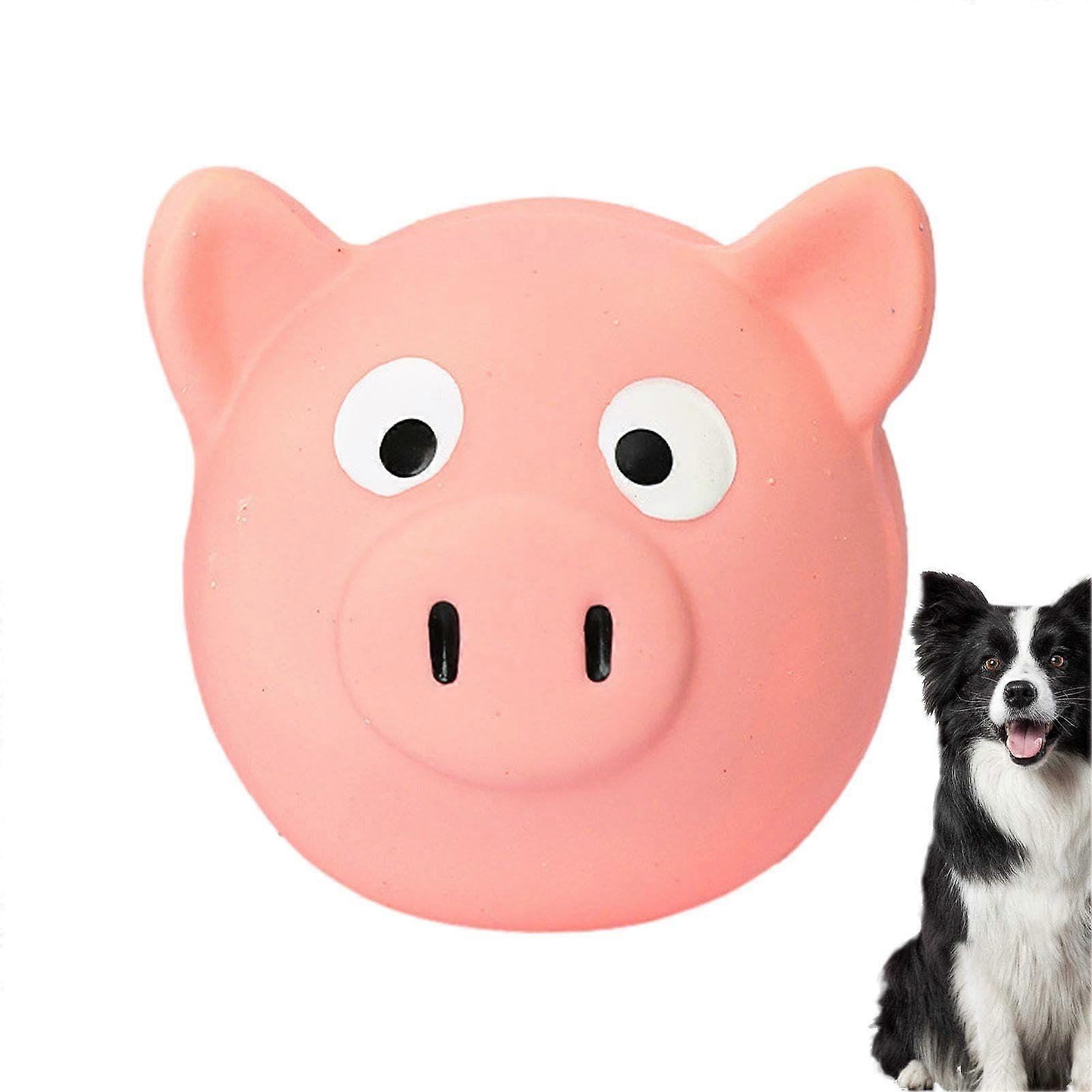 Latex Dog Toy with Squeaker, Funny Pig Ball Chew Toy for Dogs, Soft Rubber, Durable, Perfect for Small and Medium Breeds