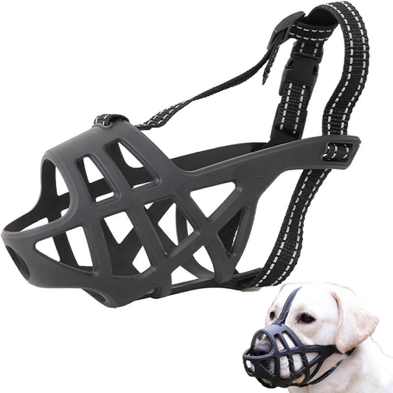 Silicone Basket Dog Muzzle with Adjustable Straps – Soft Basket Muzzle for Dogs to Prevent Biting, Chewing, and Barking, AntiBarking Dog Muzzle.