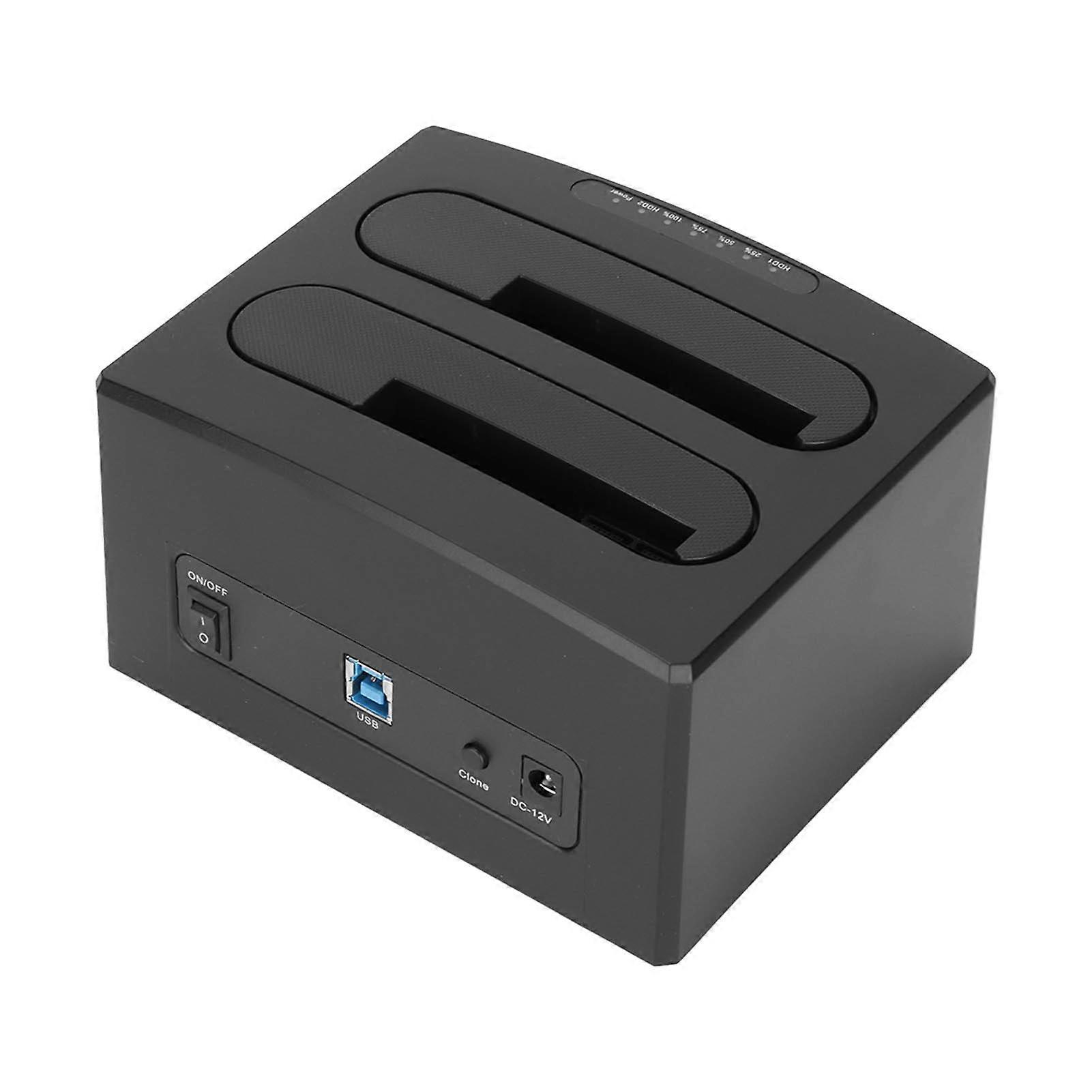 Hard Drive Reader USB 3.0 to SATA I II III Dual Bay External HDD Docking Station Offline Clone Copy for 2.5in 3.5in HDD SSD EU Plug