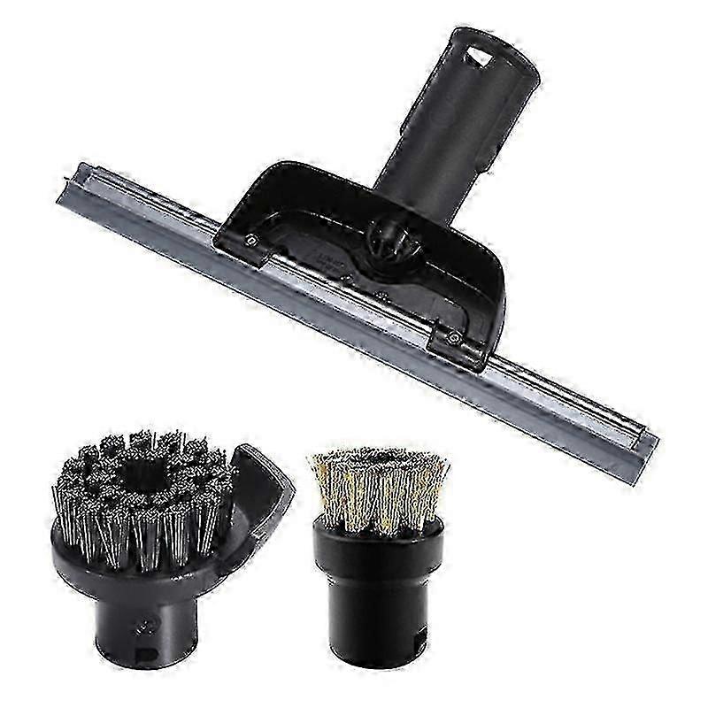 Window Nozzle Scraper & Round Brush Compatible with Karcher SC2, SC3, SC4, SC5, CTK10 & CTK20 Steam Cleaners - Ideal for Mirrors & Glass
