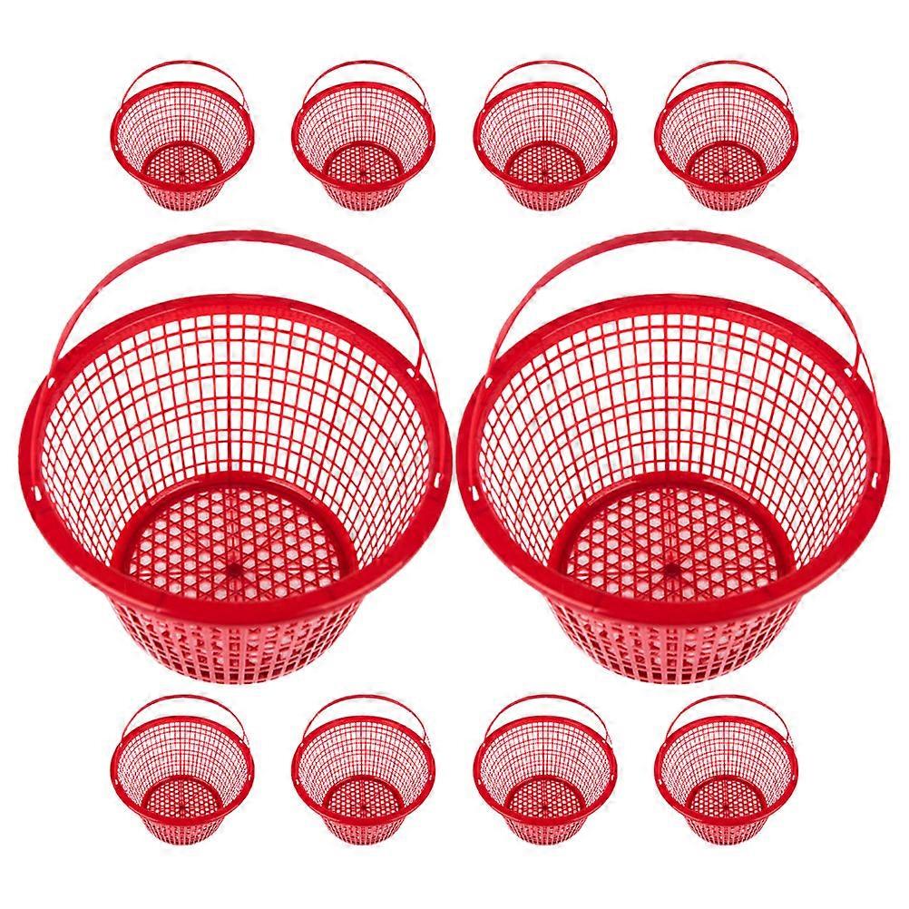 Red Plastic Fruit Basket for Home Ideal for Picking Strawberries Lightweight and with Ample Capacity 10pcs