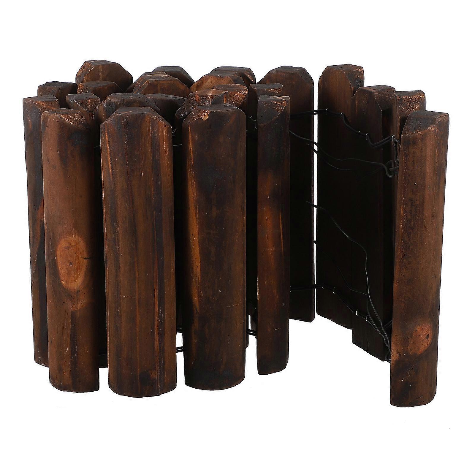 Wooden Fence for Decoration Simple Classic Coffee Color Garden Scene Decoration Landscape Fence 23.6H