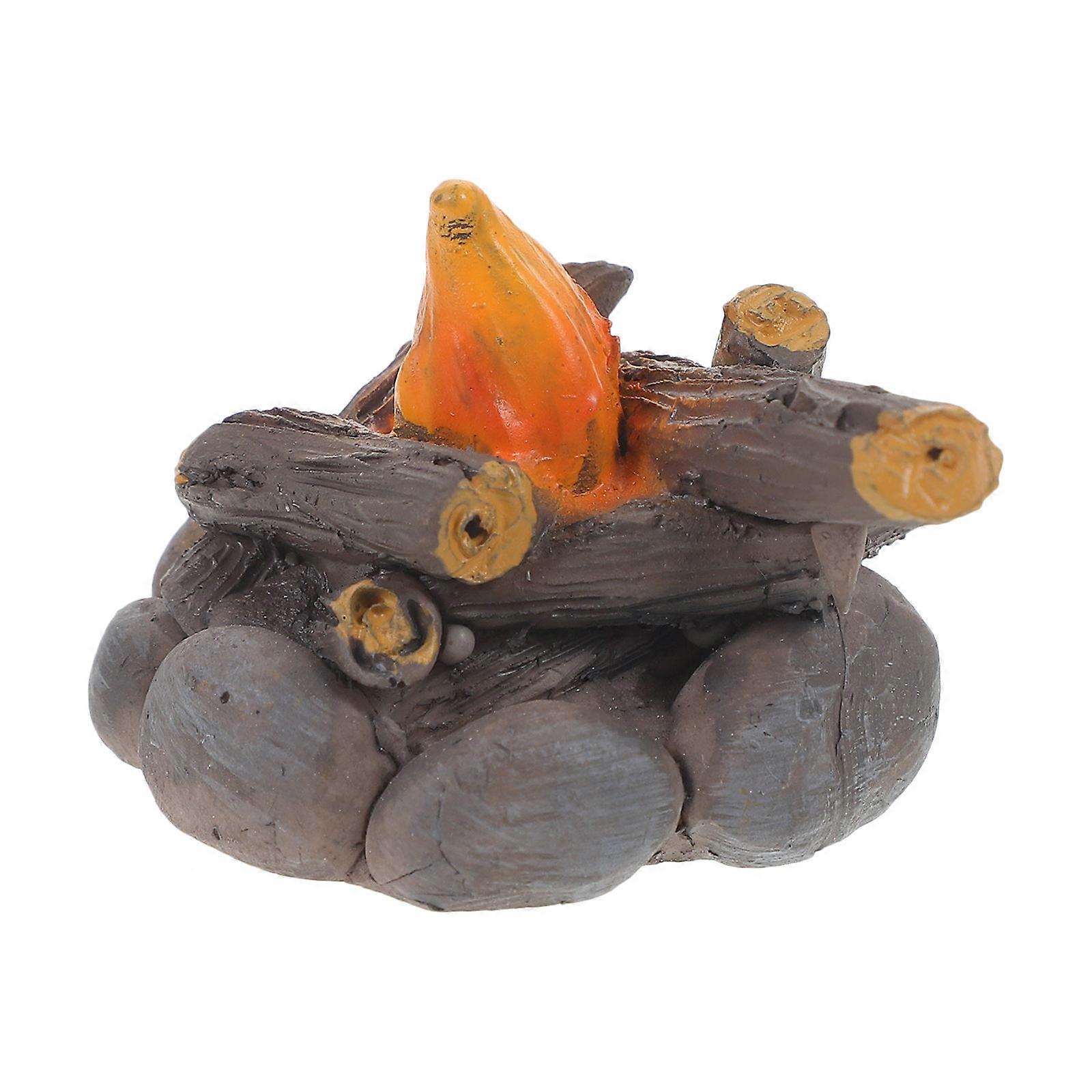 Miniature Campfire Model Lifelike Fake Fire Ornament for Dollhouse & Garden Decor, Ideal for Creative Play and Imaginative Scenes