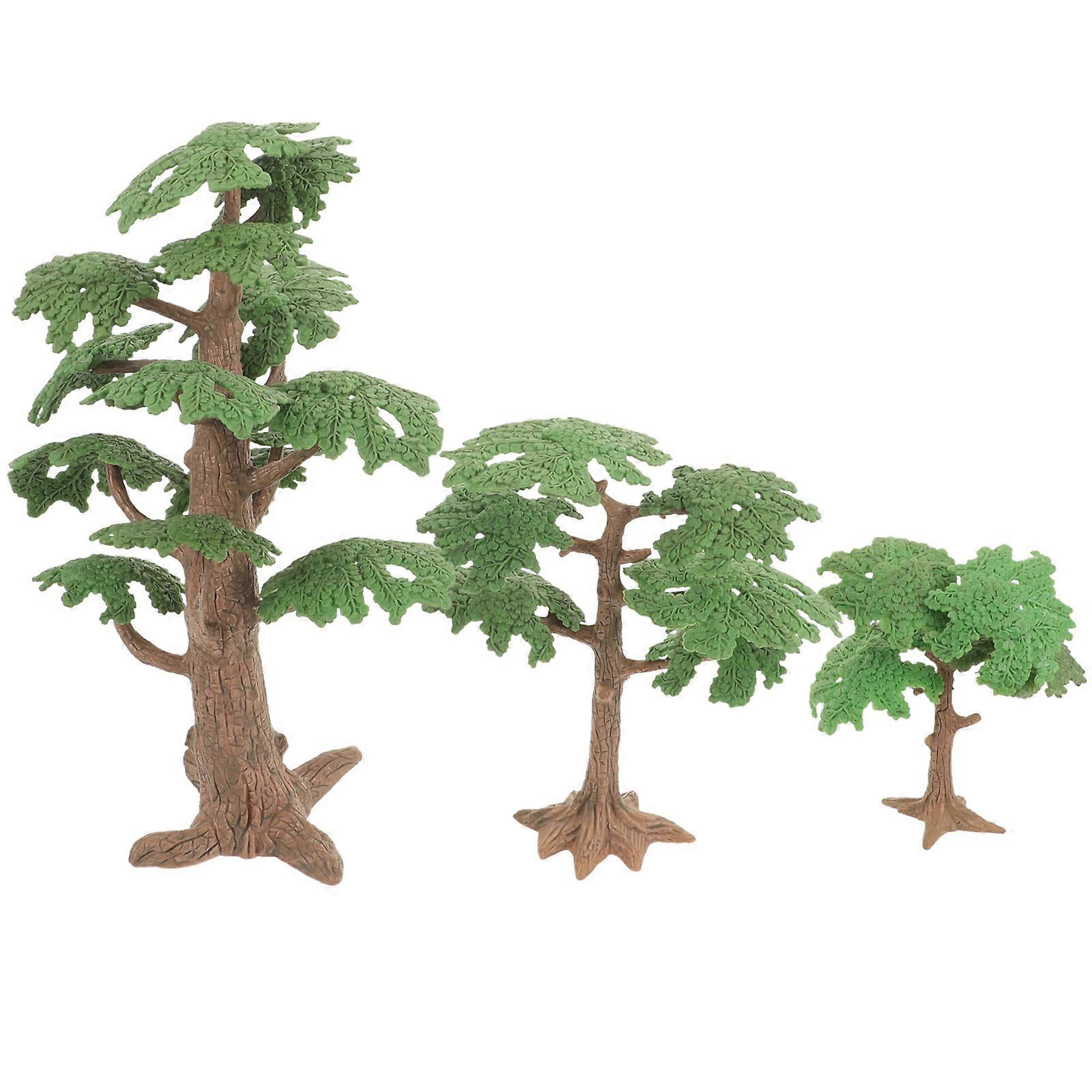 3pcs Miniature Artificial Tree Models for DIY Scenery, Sand Table, Train Track & Landscape Decoration