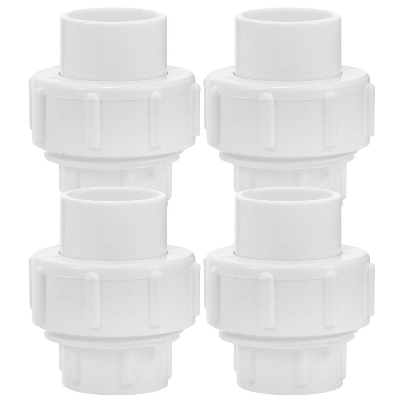 Garden Hose Quick Connector Made of PPR for Use Works with Cold and Hot Water White 4 PCS