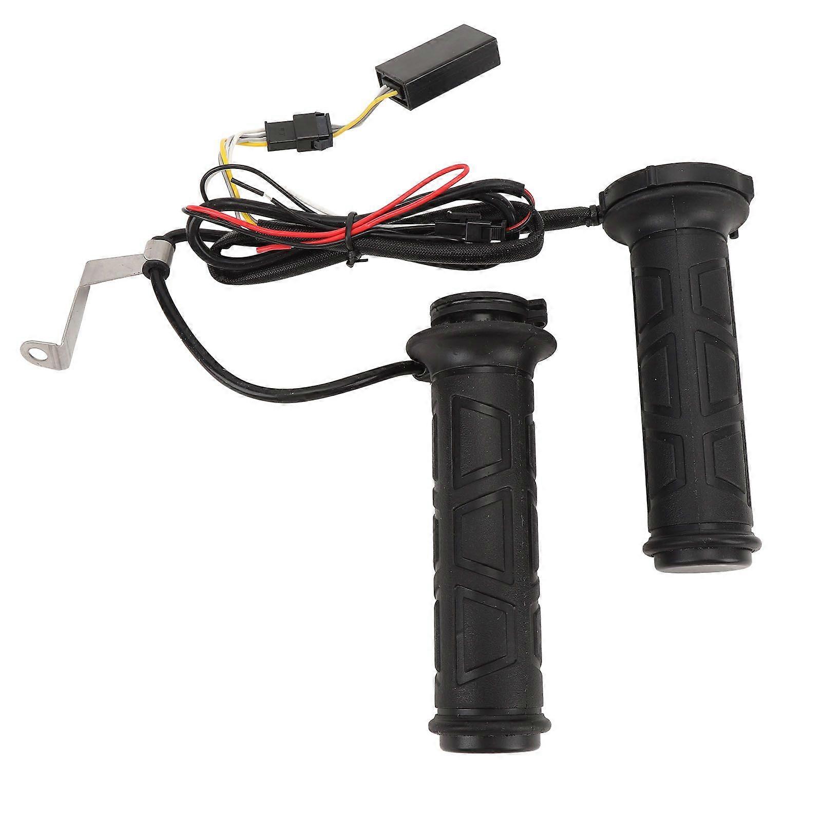 Motorcycle Heated Grips 12V Temperature Adjustable Soft Rubber Slip Resistant Handlebar Hand Heater Grips