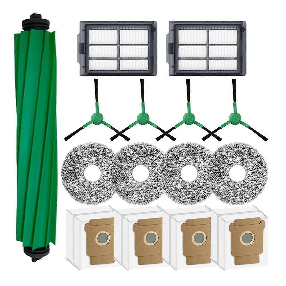 For IRobot Roomba Plus 405 Combo/505 Robot Vacuum Replacement Parts,1 Main Brush,2 Filter,4 Wipe,4 Side Brush,4 Dust Bag