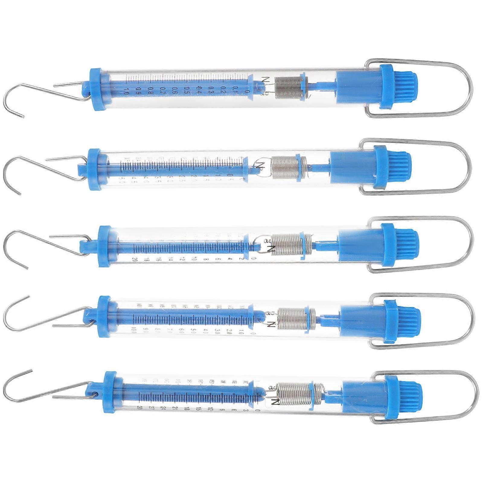 Portable Spring Scale Tubular Spring Scale Accurate Hanging Scale For Students Teachers Glass Cylindrical Tube Gravity Measurement 5Set