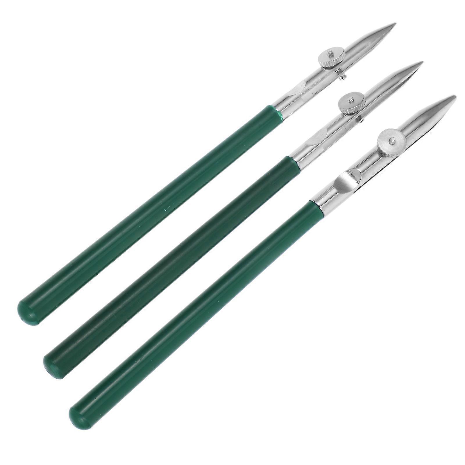 Art Ruling Pen with Adjustable Line for Drawing Straight Lines and Curves Dark Green Portable Set of 3
