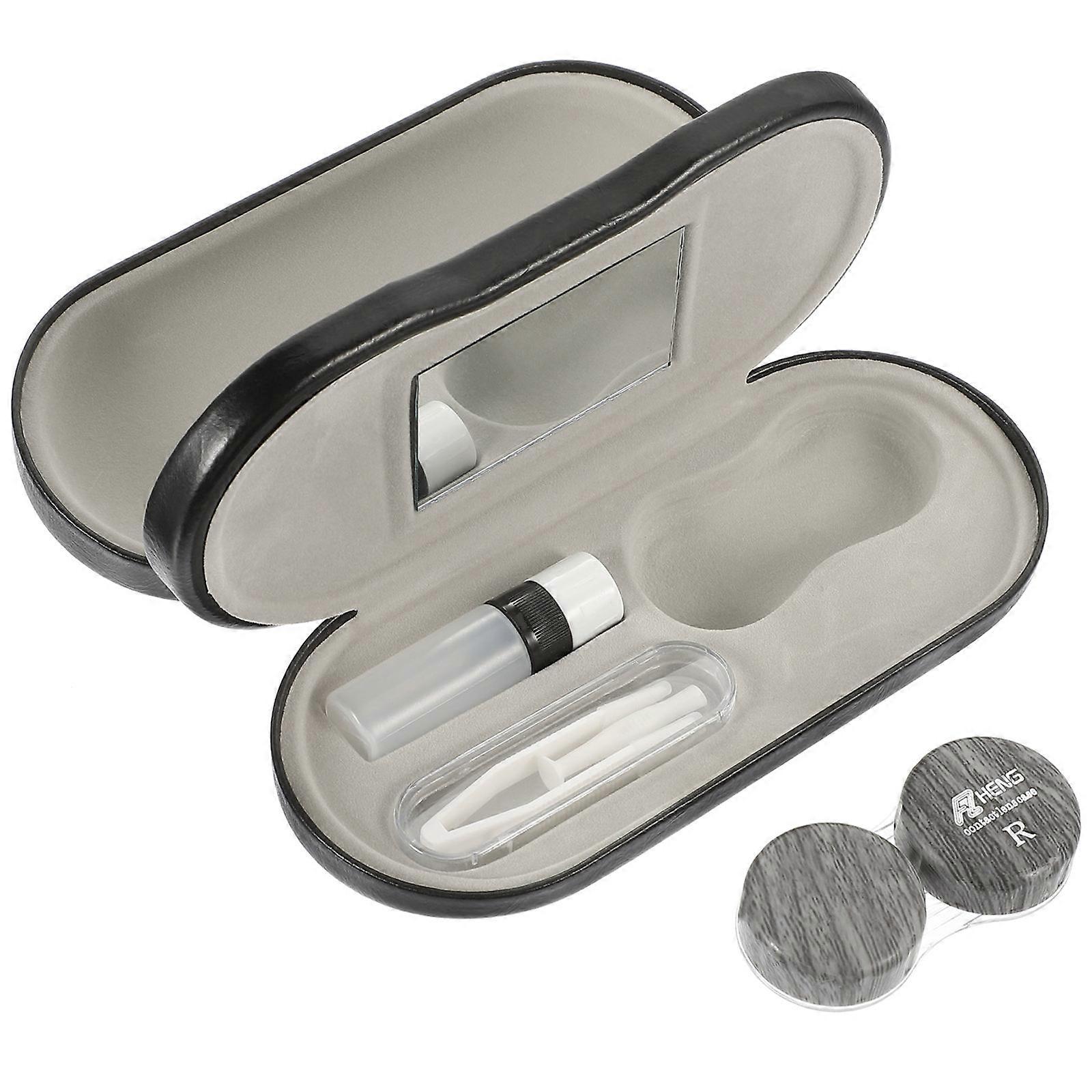 Compact Glasses Case Dual-Purpose Glasses Organizer Daily Use Travel Sturdy Steel Hinge Simple Practical 1Set