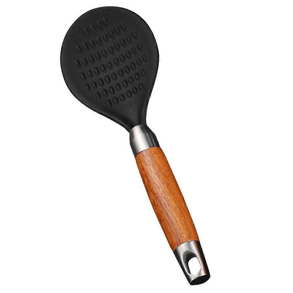 Silicone Rice Spoon for Kitchen Use Black Nonstick Lightweight 7 Inch