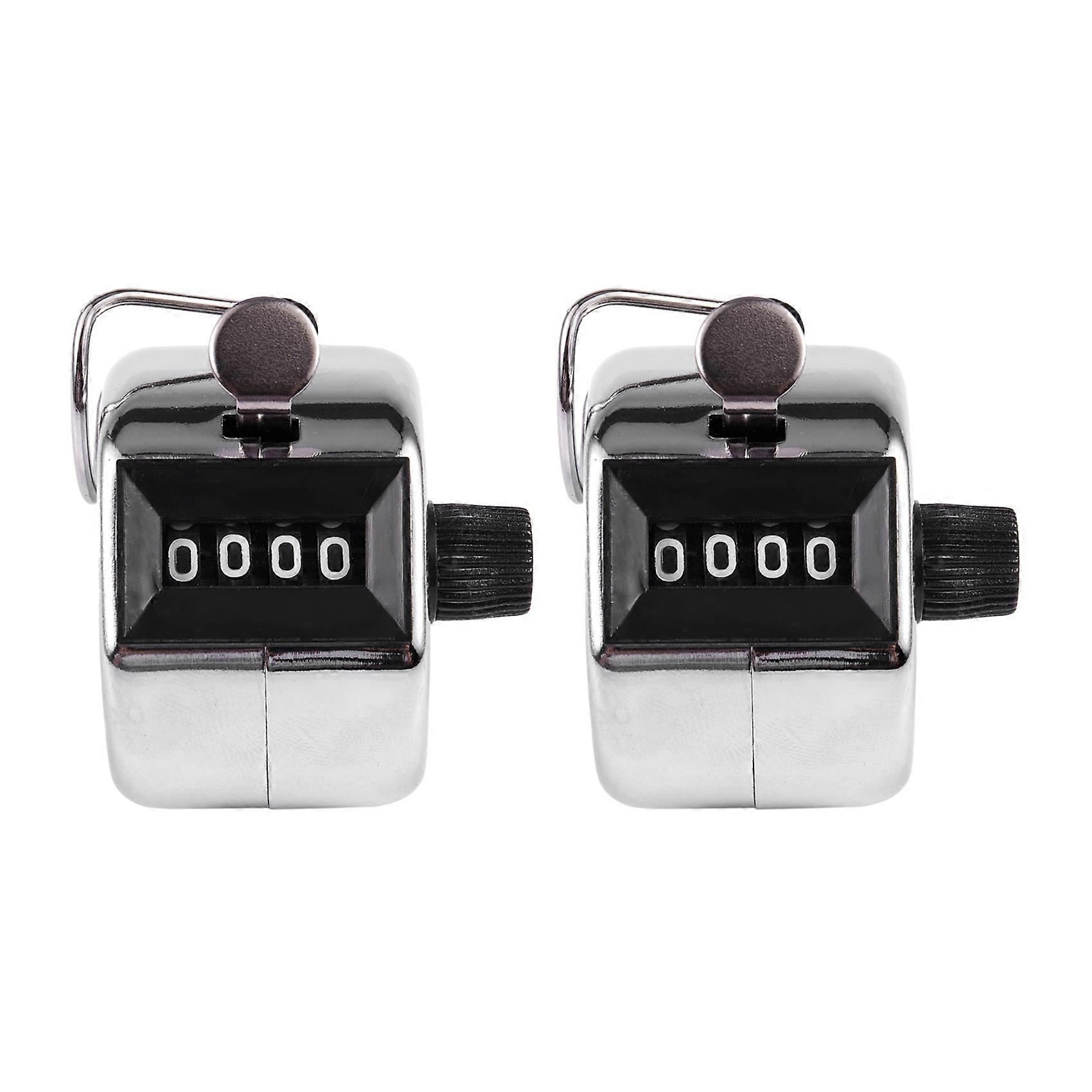 2X 4 Digit Number Clicker Golf Hand Tally Click Counter Silver