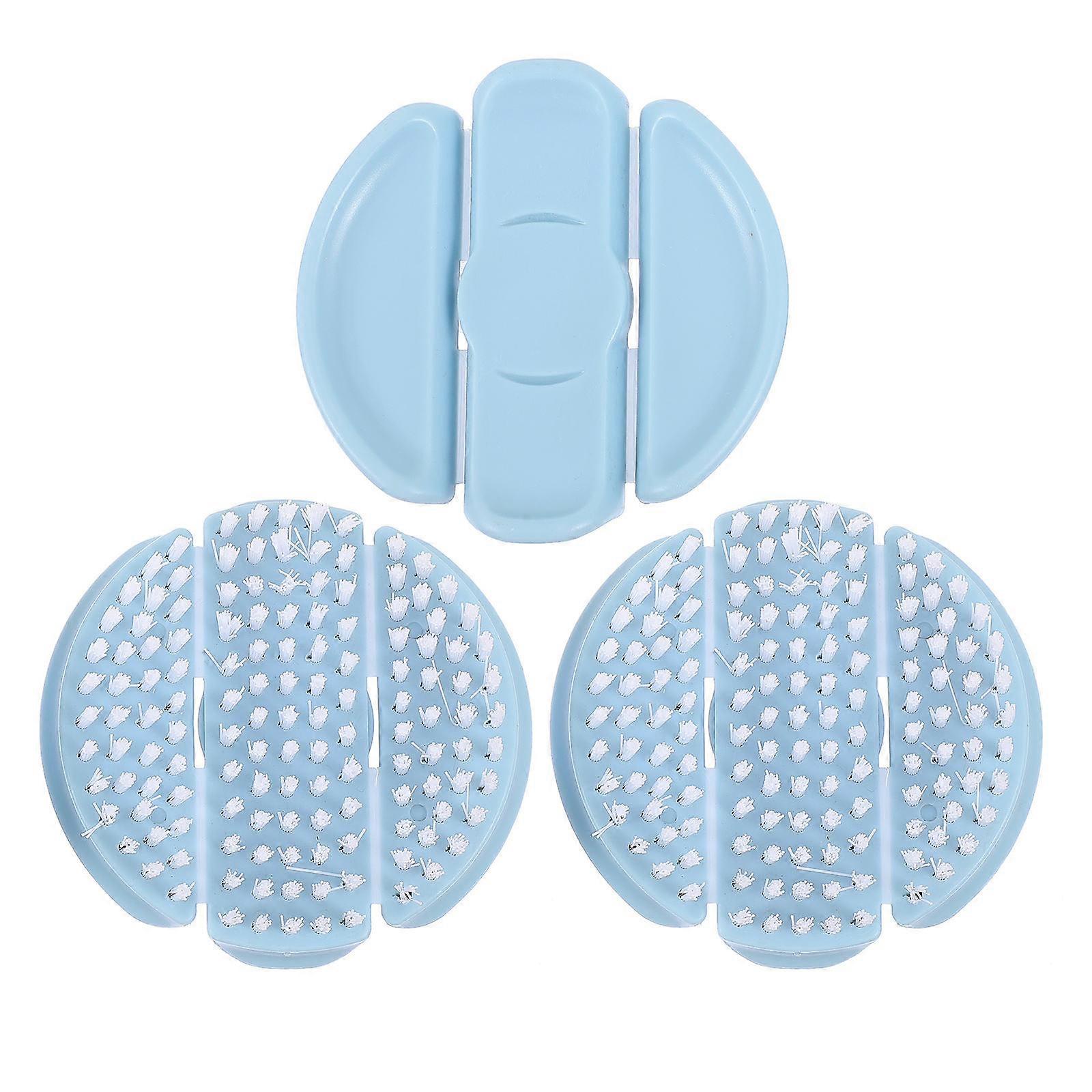 3pcs Portable Vegetable Fruit Cleaning Scrub Brush Set Plastic Kitchen Scrubber