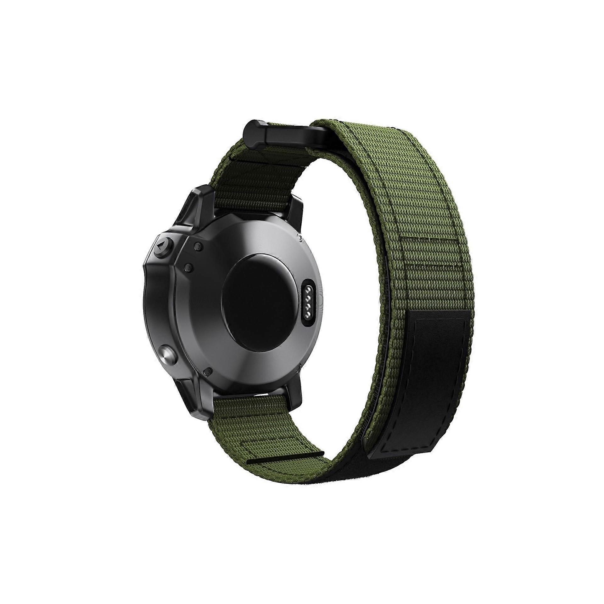26mm 22mm Nylon Wristbands Compatible with Garmin Fenix 7X Pro and 5X Army Green Replacement Straps