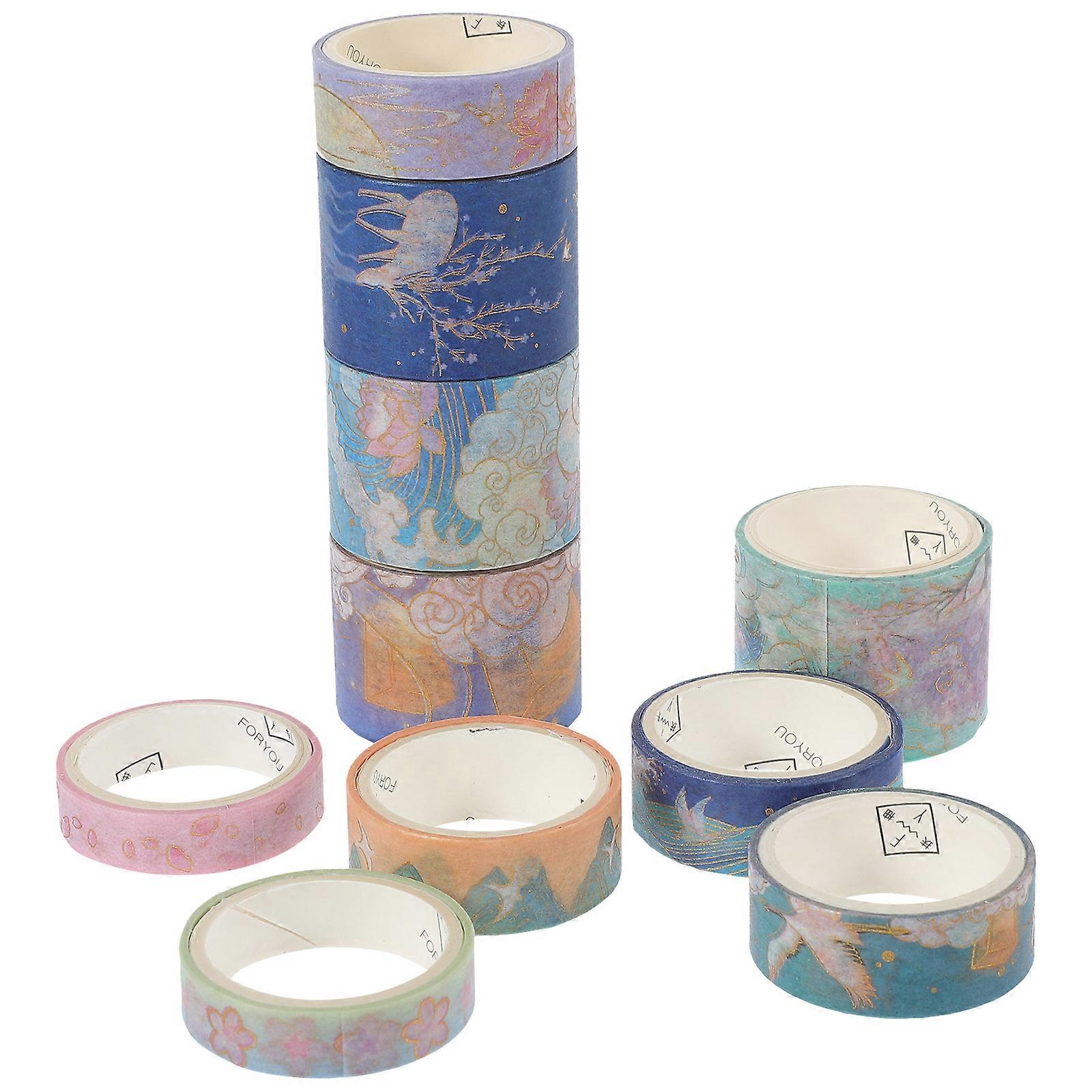 10 Rolls Foil Washi Tape for Scrapbooking, DIY Crafts & Decorative Projects – Removable Craft Tape with Unique Printed Designs for Journals,