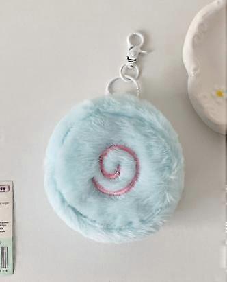 Cute Plush Coin Purse: Cartoon Round Small Wallet with Zipper - Kawaii Bag for Earphones Data Cables - Keychain Pendant with Buckle