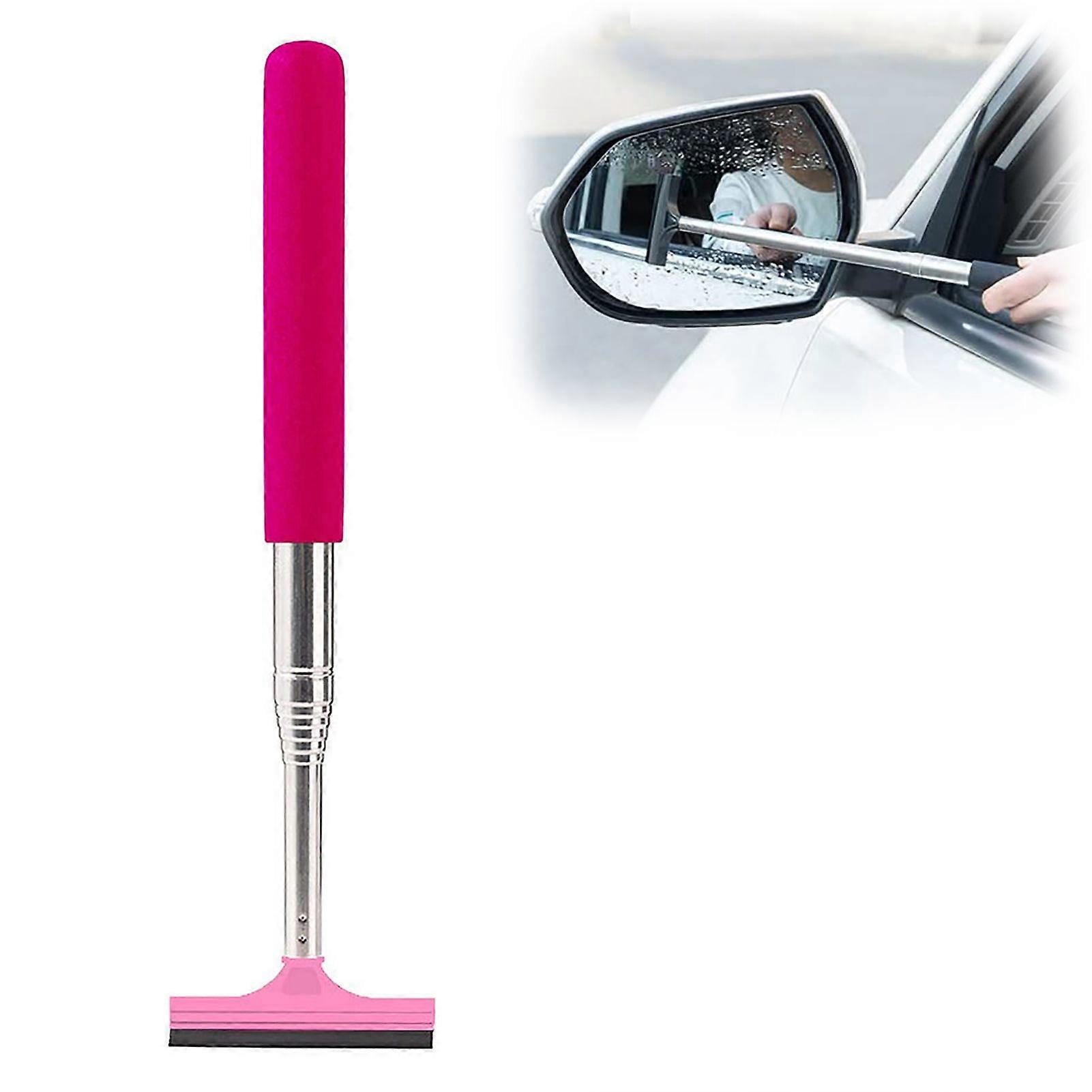 rear view mirror wiper retractable with layered brush head